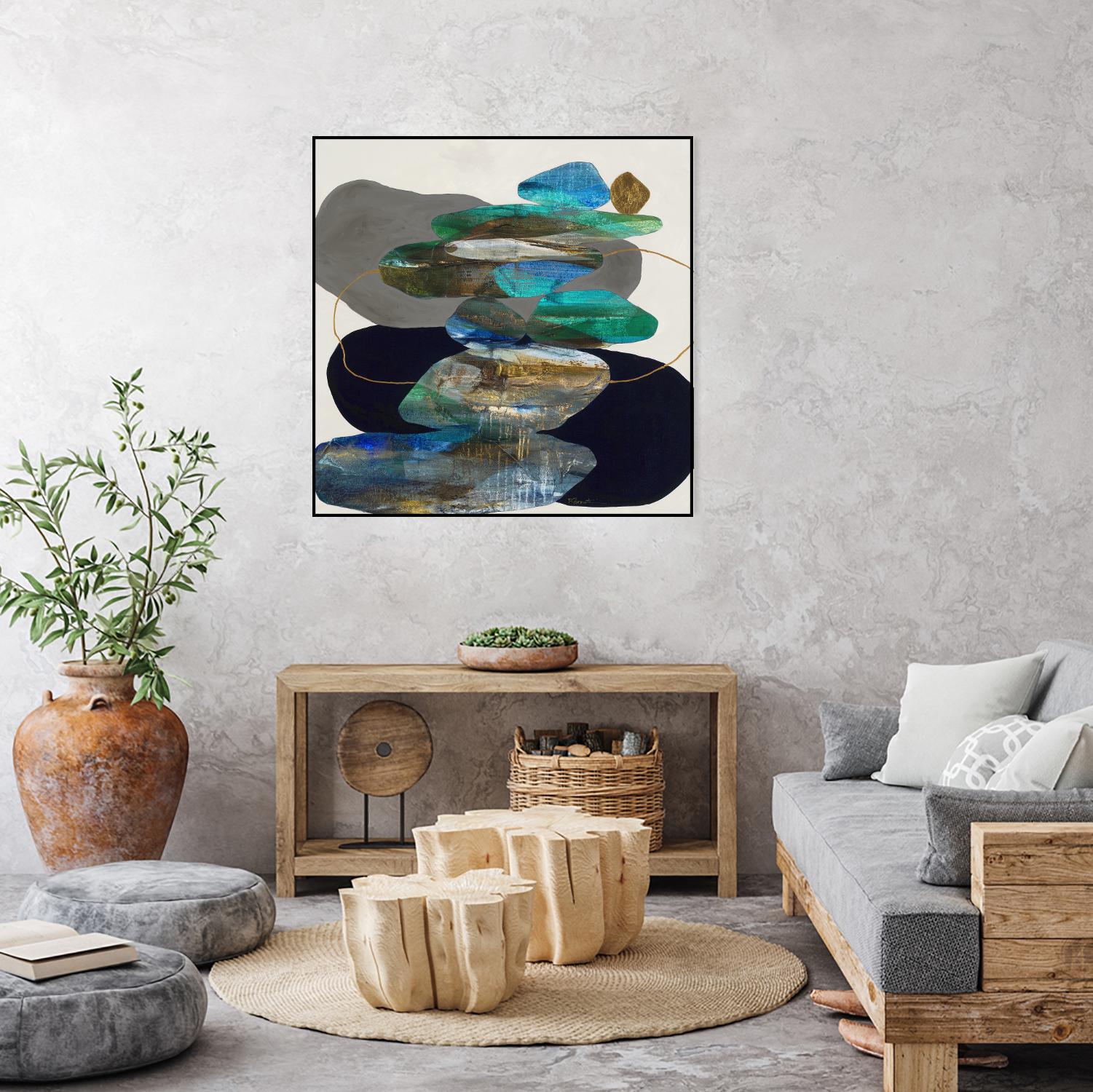 More Cairns by Ruth Fromstein on GIANT ART - blues organic shapes