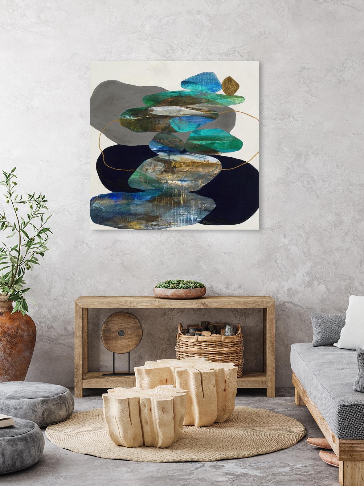 More Cairns by Ruth Fromstein on GIANT ART - blues organic shapes