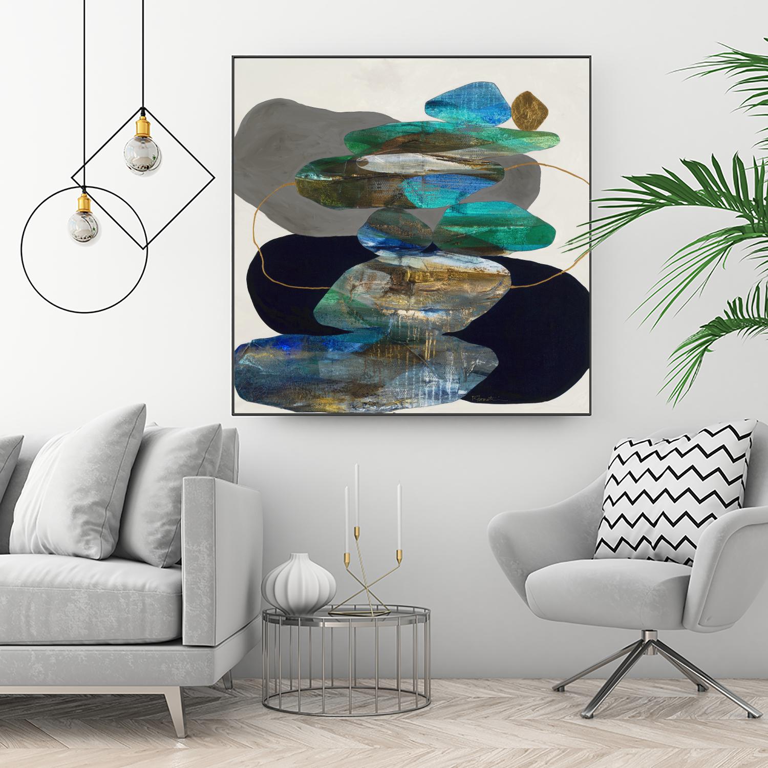 More Cairns by Ruth Fromstein on GIANT ART - blues organic shapes