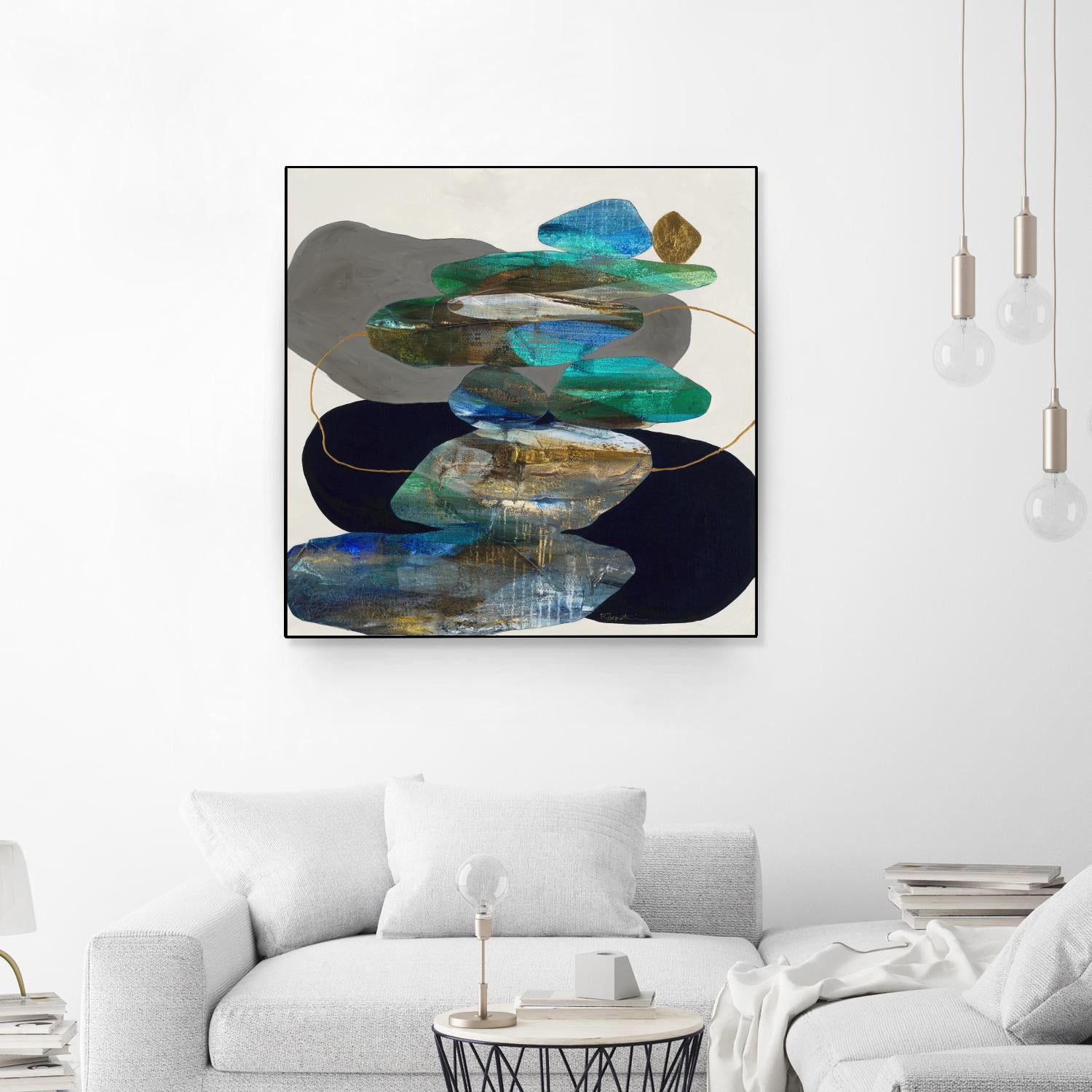 More Cairns by Ruth Fromstein on GIANT ART - blues organic shapes