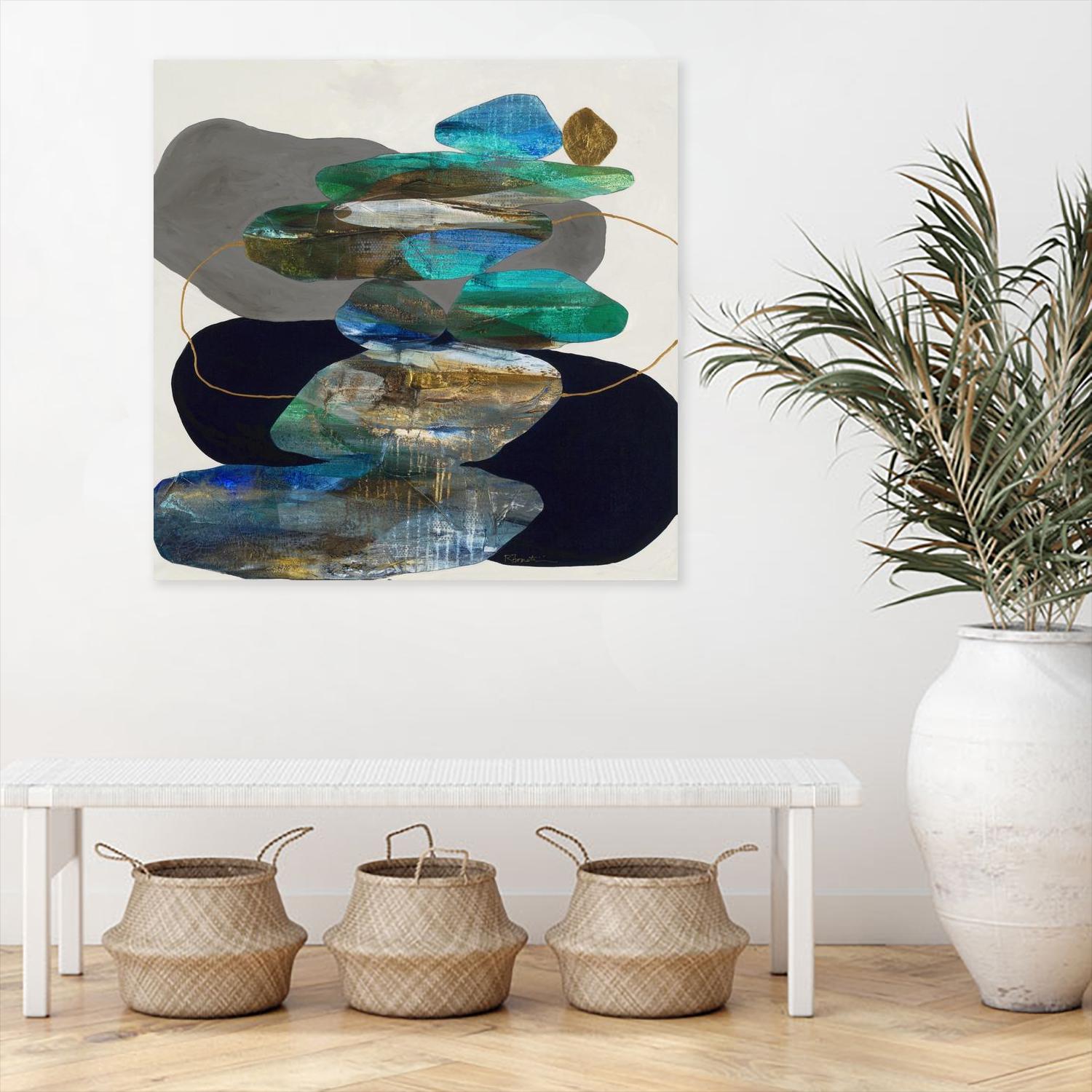 More Cairns by Ruth Fromstein on GIANT ART - blues organic shapes