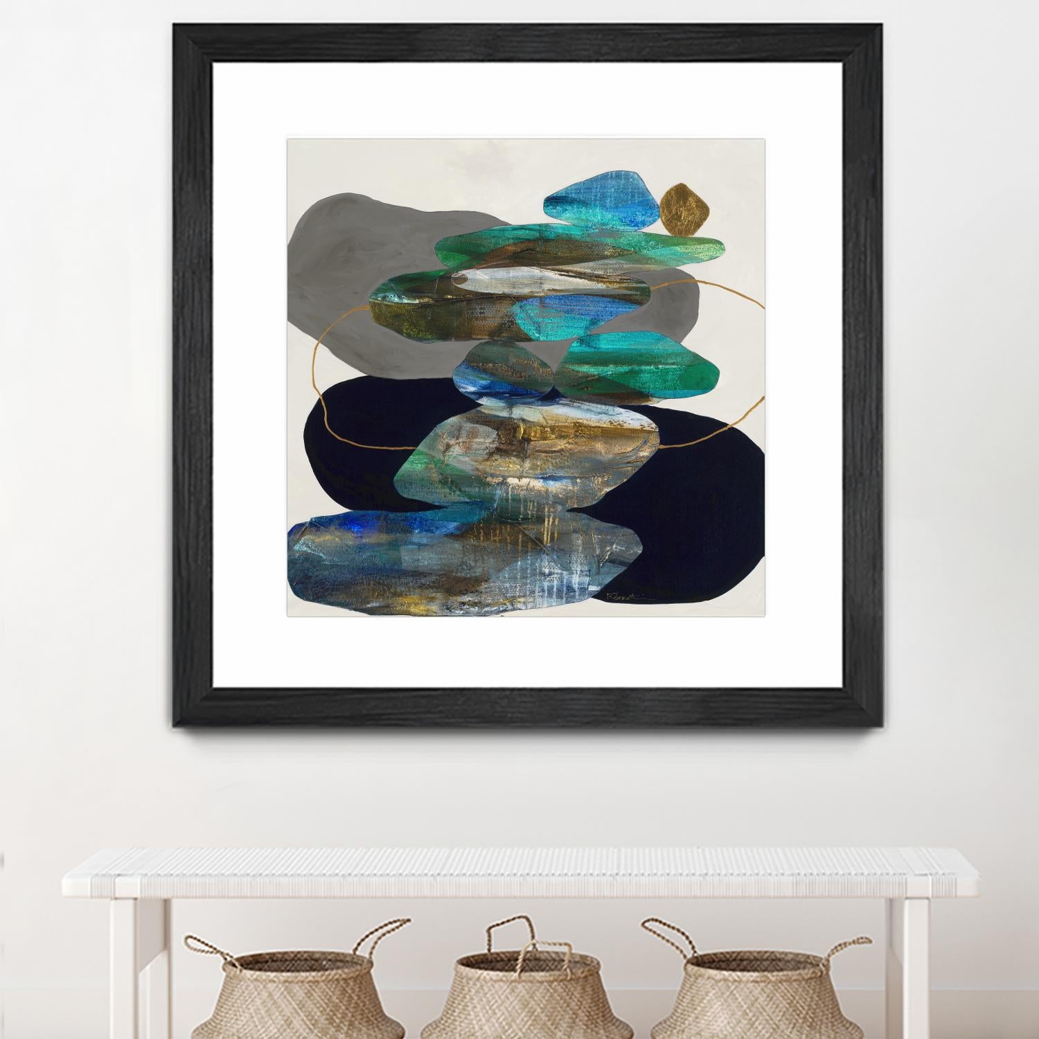 More Cairns by Ruth Fromstein on GIANT ART - blues organic shapes