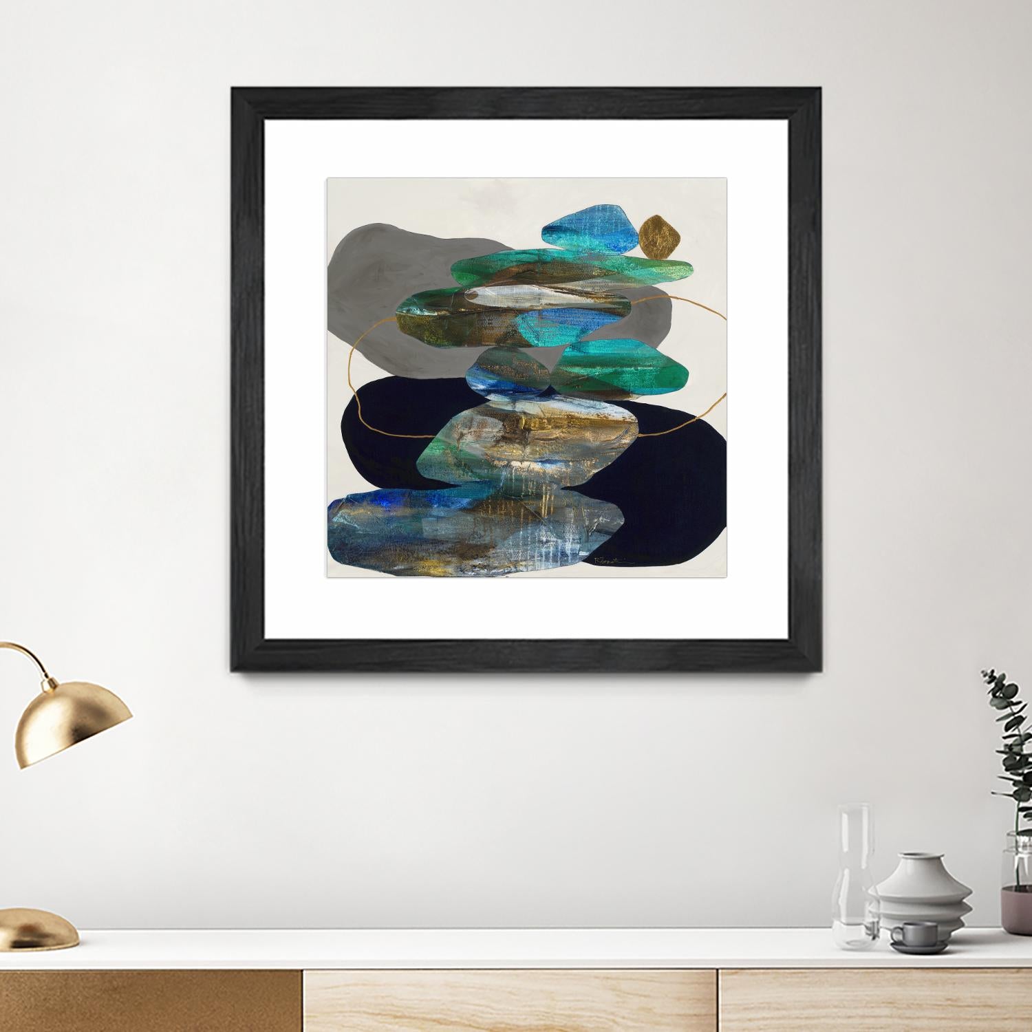 More Cairns by Ruth Fromstein on GIANT ART - blues organic shapes