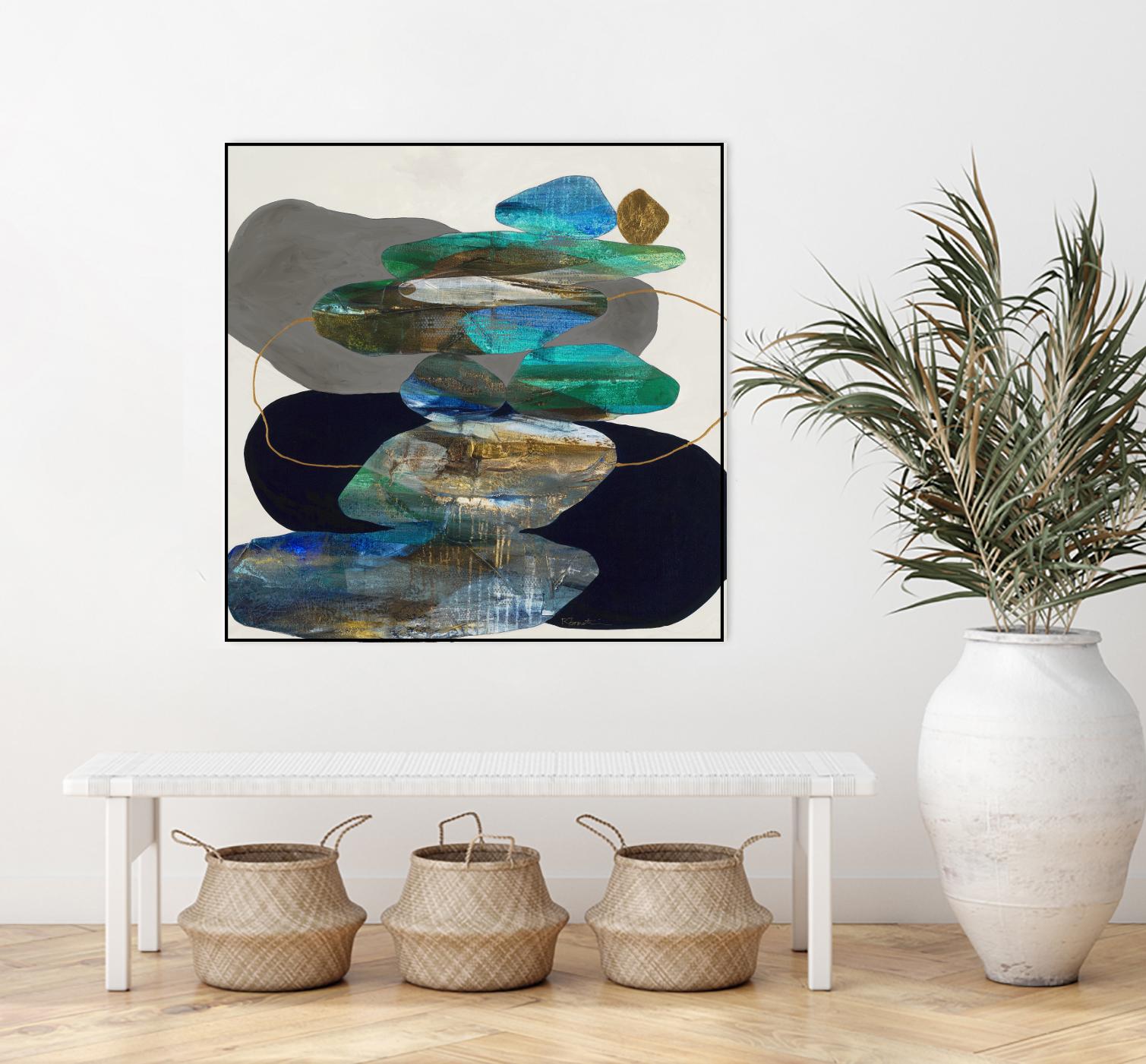 More Cairns by Ruth Fromstein on GIANT ART - blues organic shapes