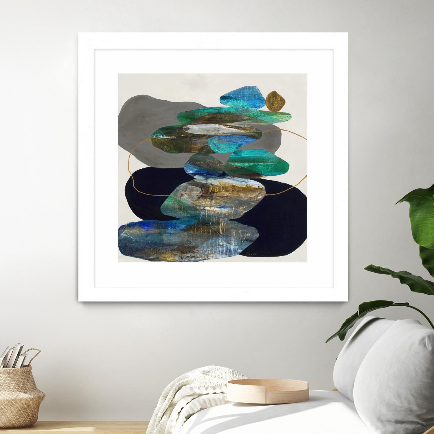 More Cairns by Ruth Fromstein on GIANT ART - blues organic shapes