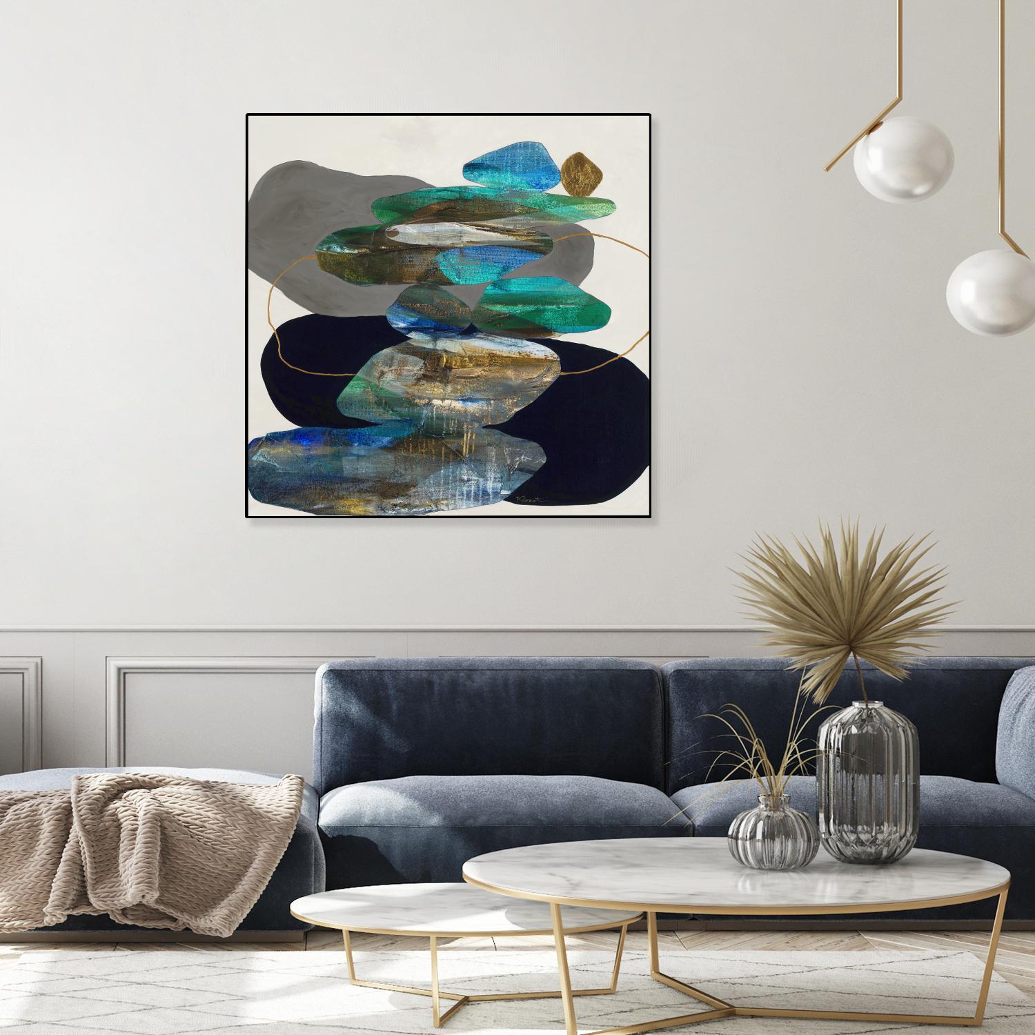 More Cairns by Ruth Fromstein on GIANT ART - blues organic shapes