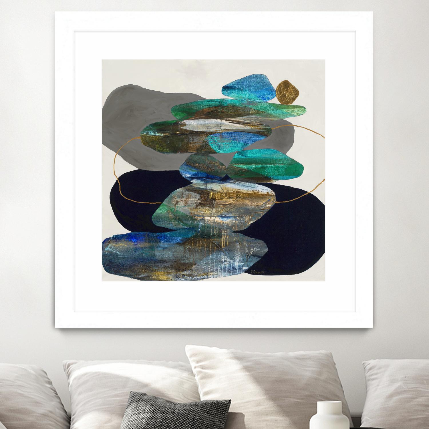 More Cairns by Ruth Fromstein on GIANT ART - blues organic shapes