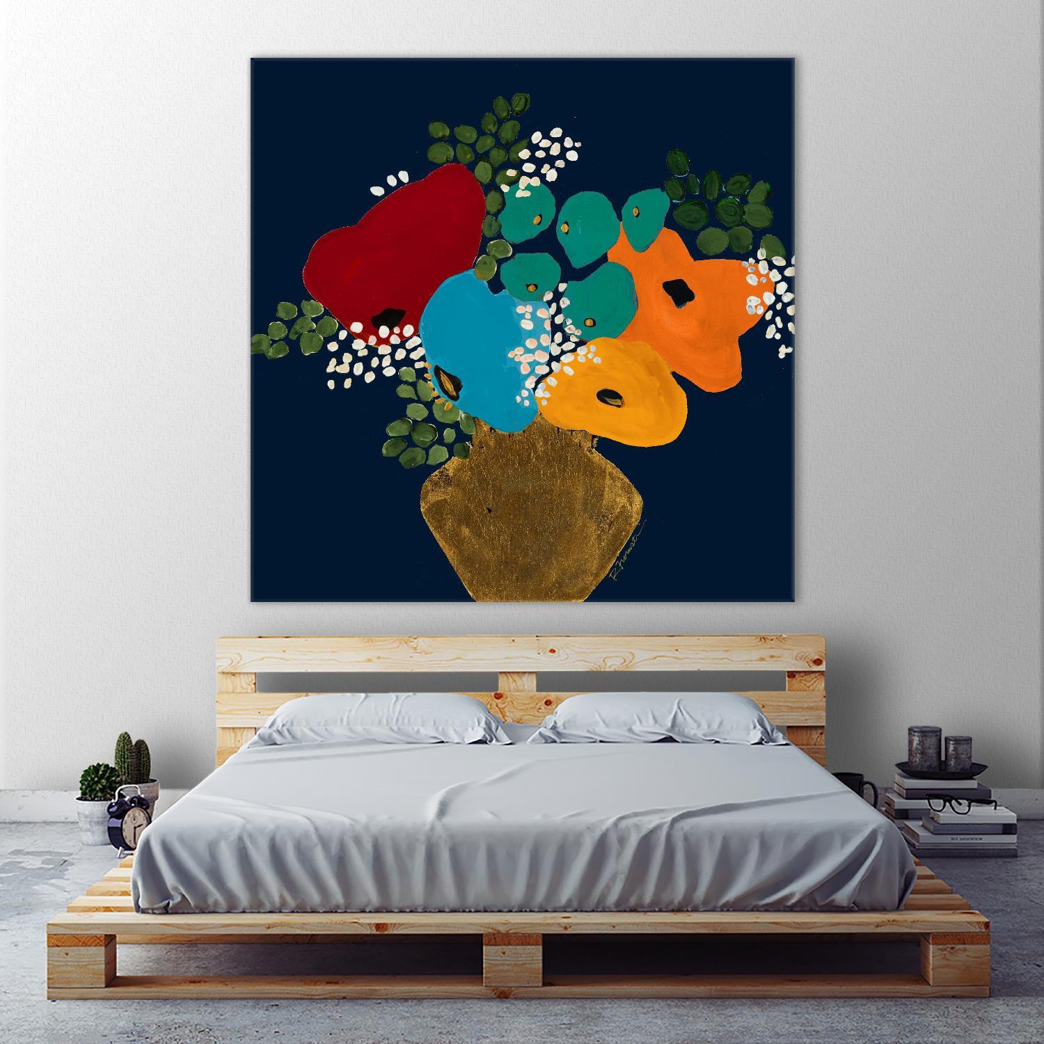 You Are On My Mind V1 by Ruth Fromstein on GIANT ART - blues botanical bouquet