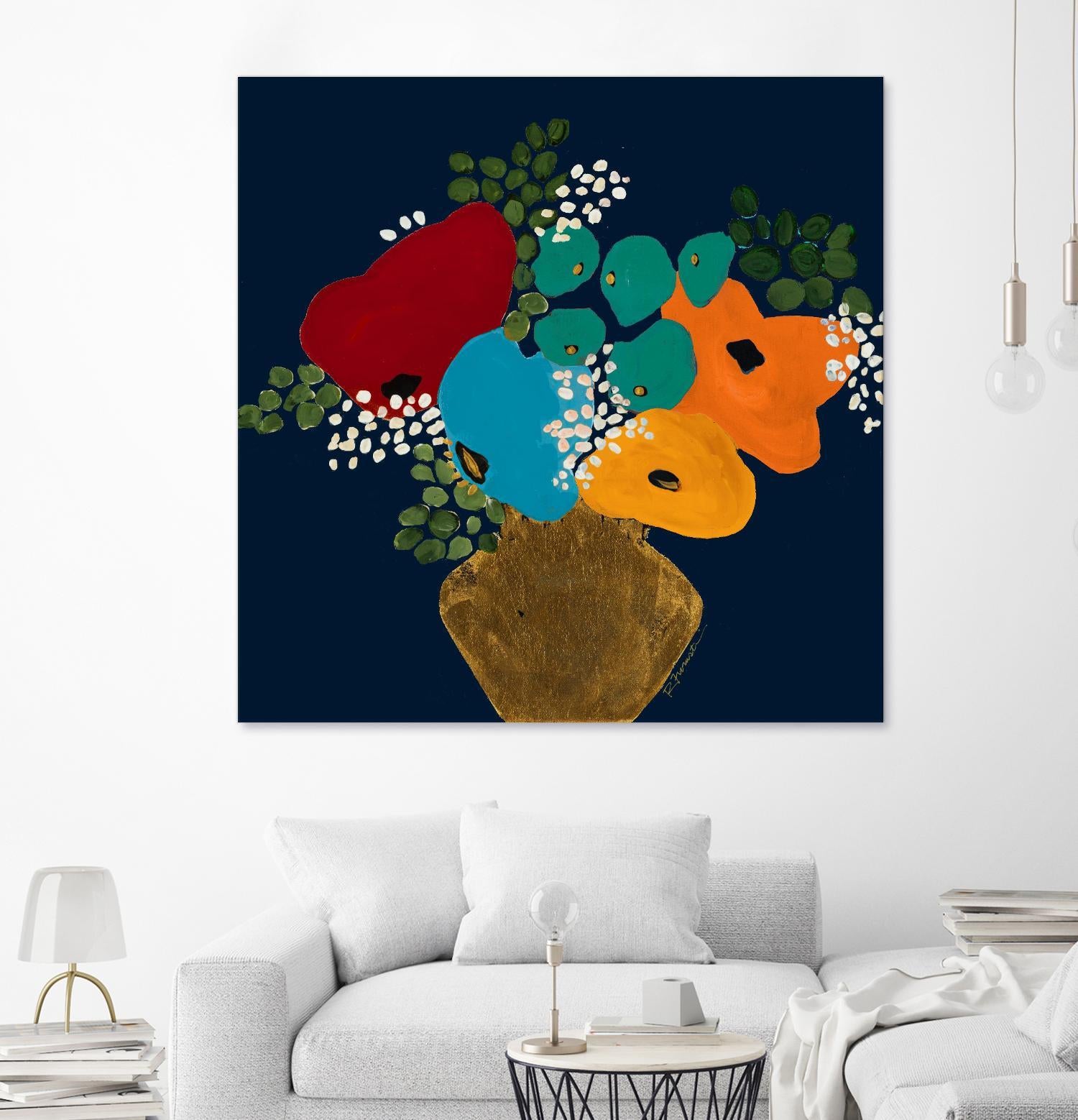 You Are On My Mind V1 by Ruth Fromstein on GIANT ART - blues botanical bouquet