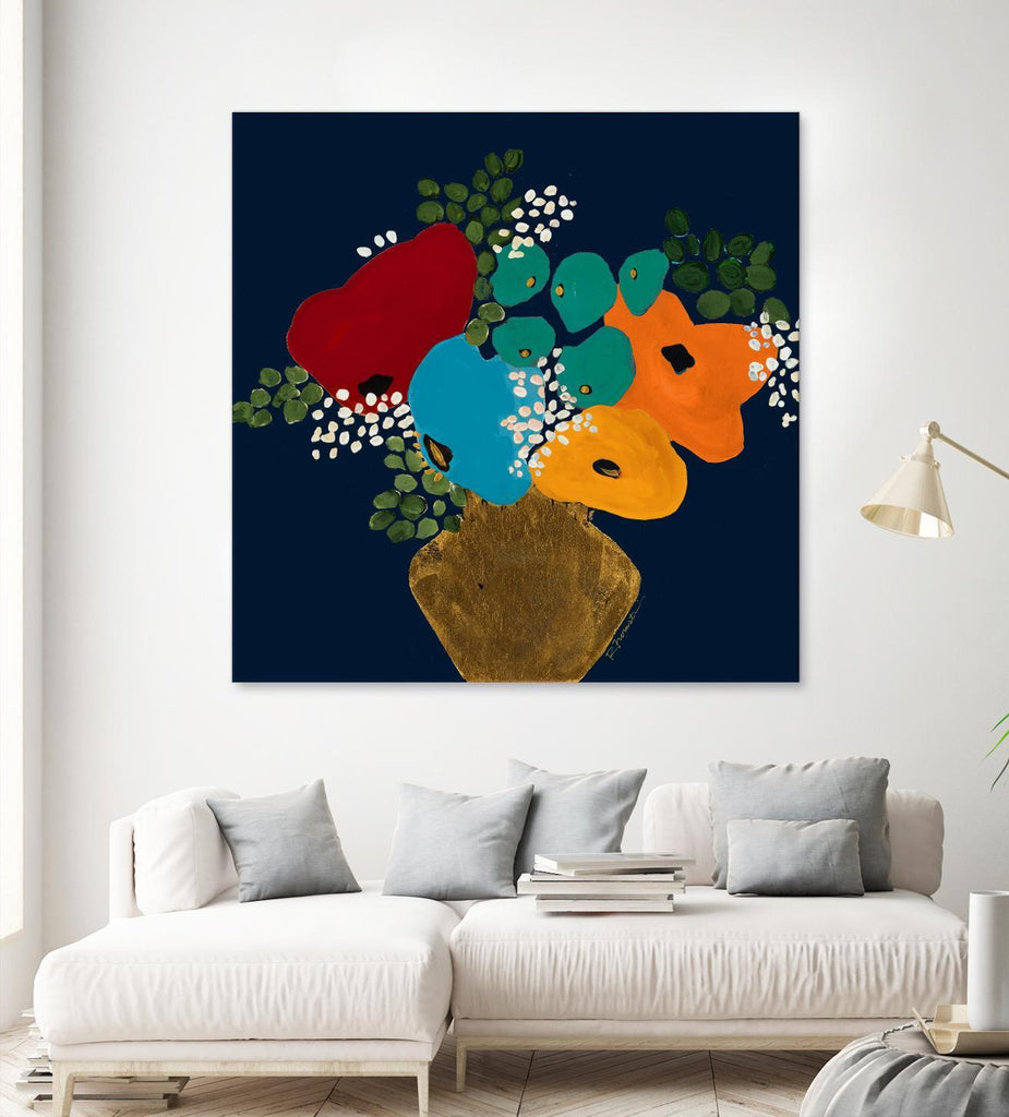You Are On My Mind V1 by Ruth Fromstein on GIANT ART - blues botanical bouquet