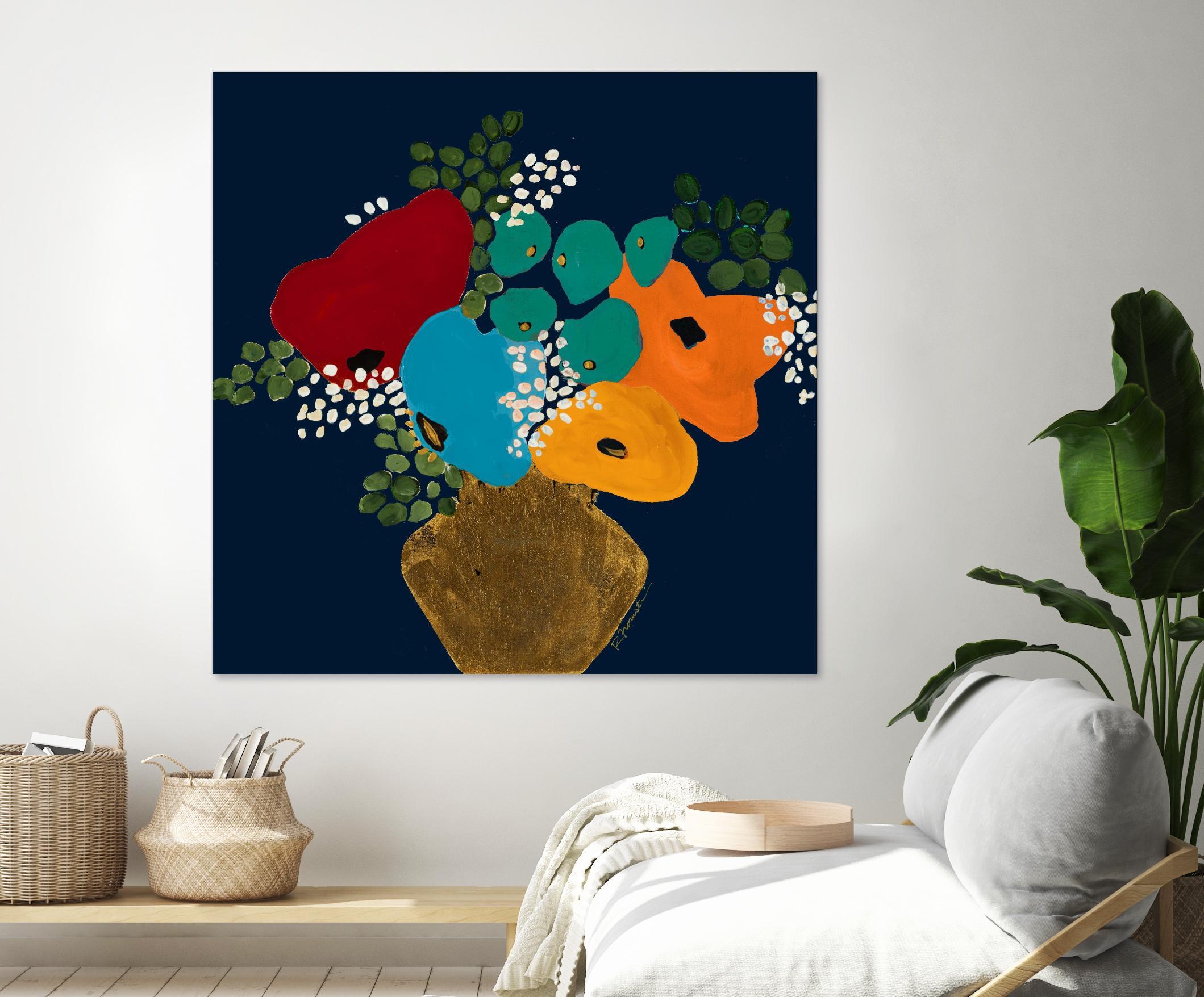 You Are On My Mind V1 by Ruth Fromstein on GIANT ART - blues botanical bouquet