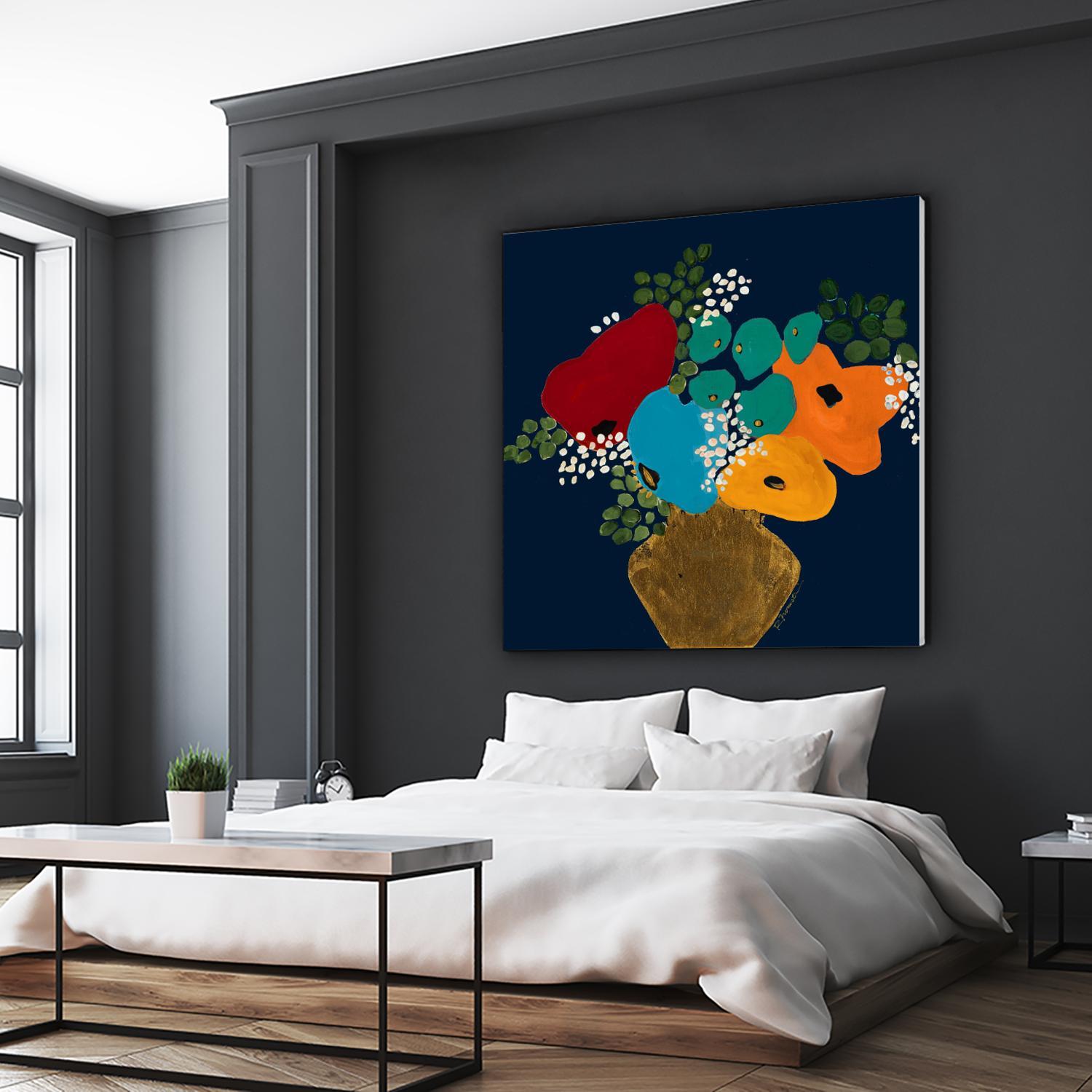 You Are On My Mind V1 by Ruth Fromstein on GIANT ART - blues botanical bouquet