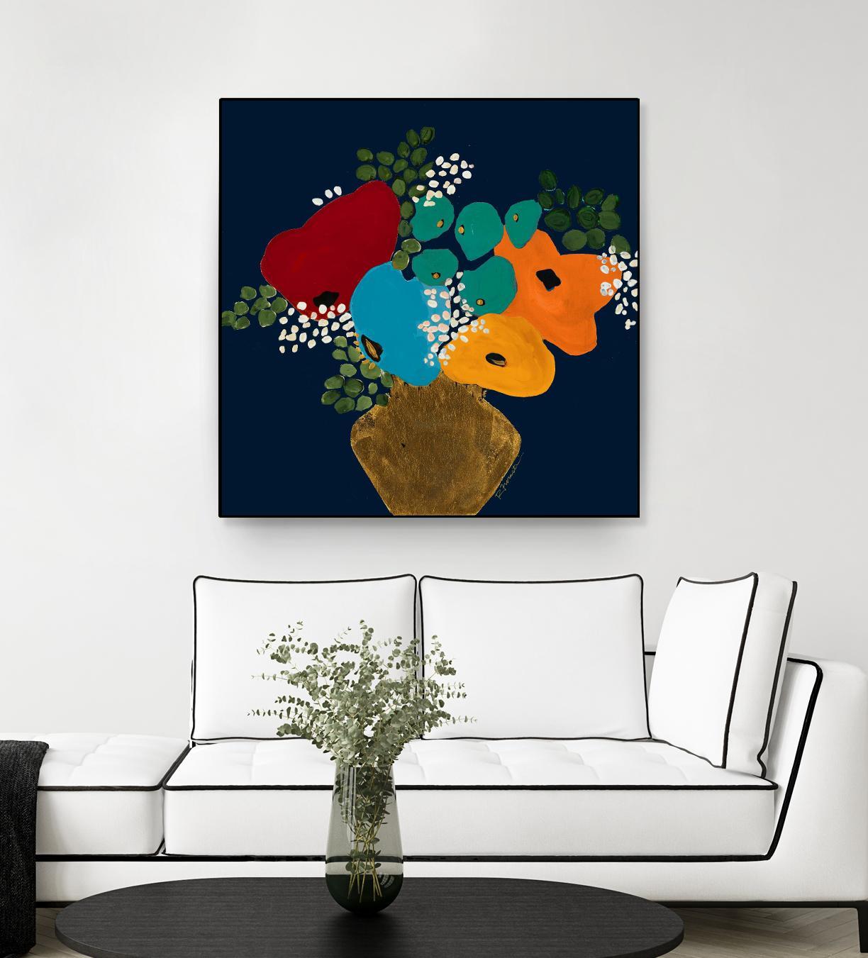 You Are On My Mind V1 by Ruth Fromstein on GIANT ART - blues botanical bouquet