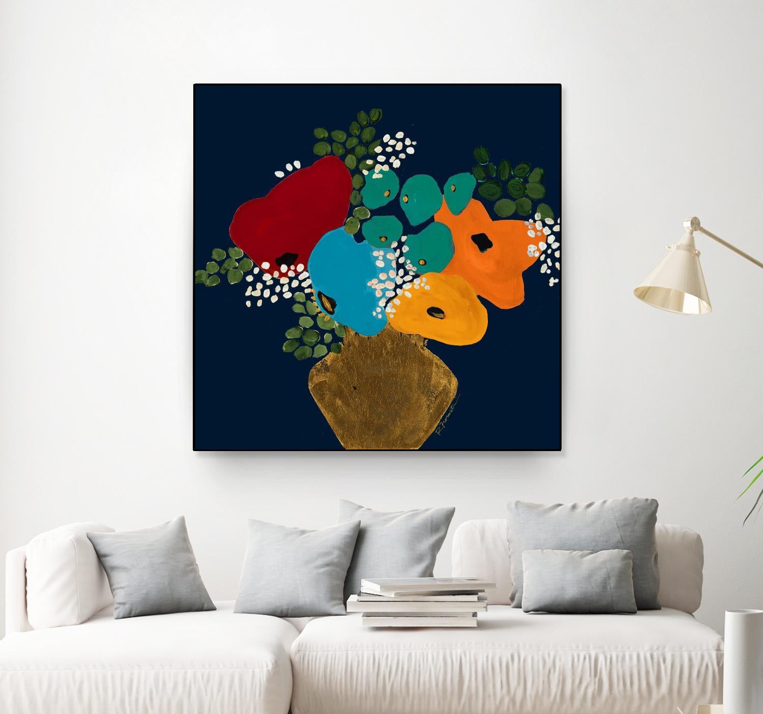 You Are On My Mind V1 by Ruth Fromstein on GIANT ART - blues botanical bouquet