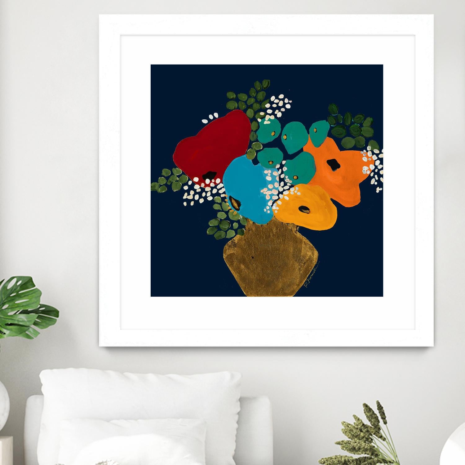 You Are On My Mind V1 by Ruth Fromstein on GIANT ART - blues botanical bouquet