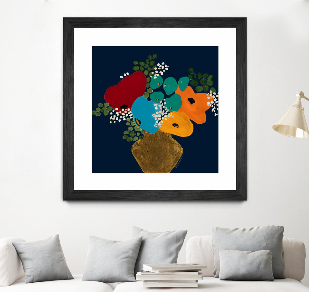 You Are On My Mind V1 by Ruth Fromstein on GIANT ART - blues botanical bouquet