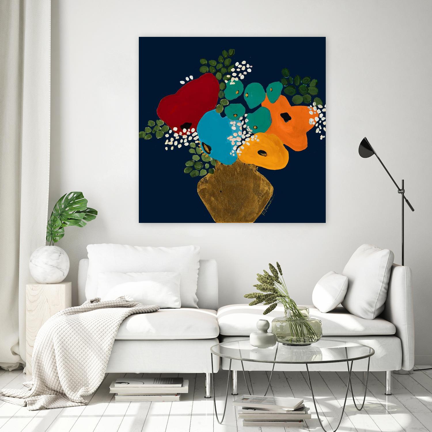 You Are On My Mind V1 by Ruth Fromstein on GIANT ART - blues botanical bouquet