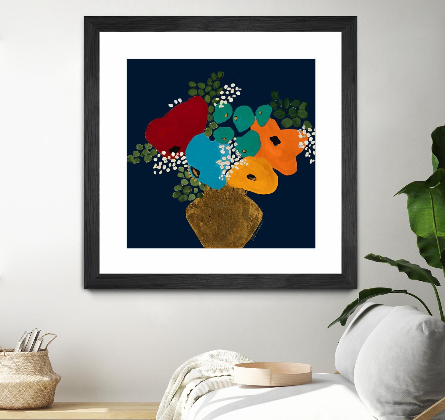 You Are On My Mind V1 by Ruth Fromstein on GIANT ART - blues botanical bouquet