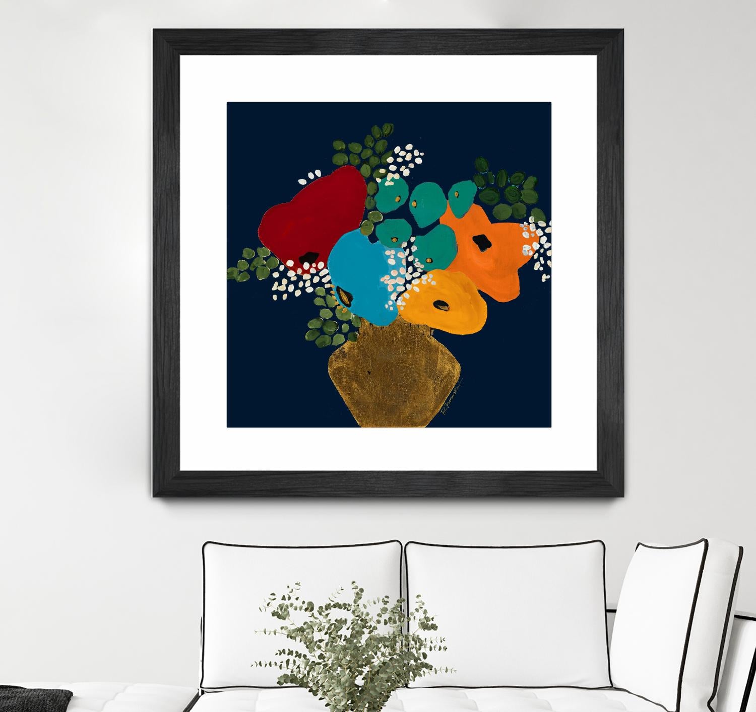 You Are On My Mind V1 by Ruth Fromstein on GIANT ART - blues botanical bouquet