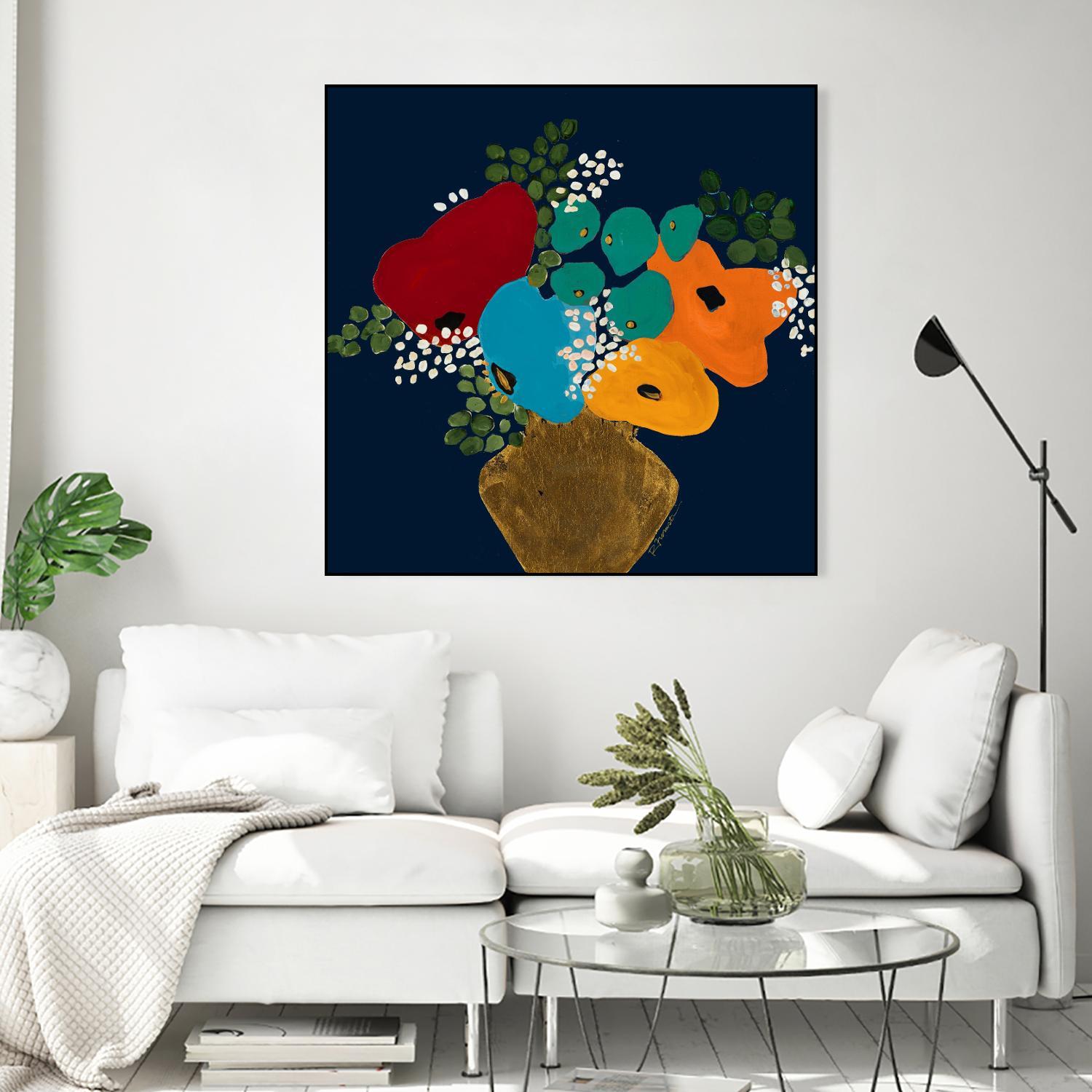 You Are On My Mind V1 by Ruth Fromstein on GIANT ART - blues botanical bouquet