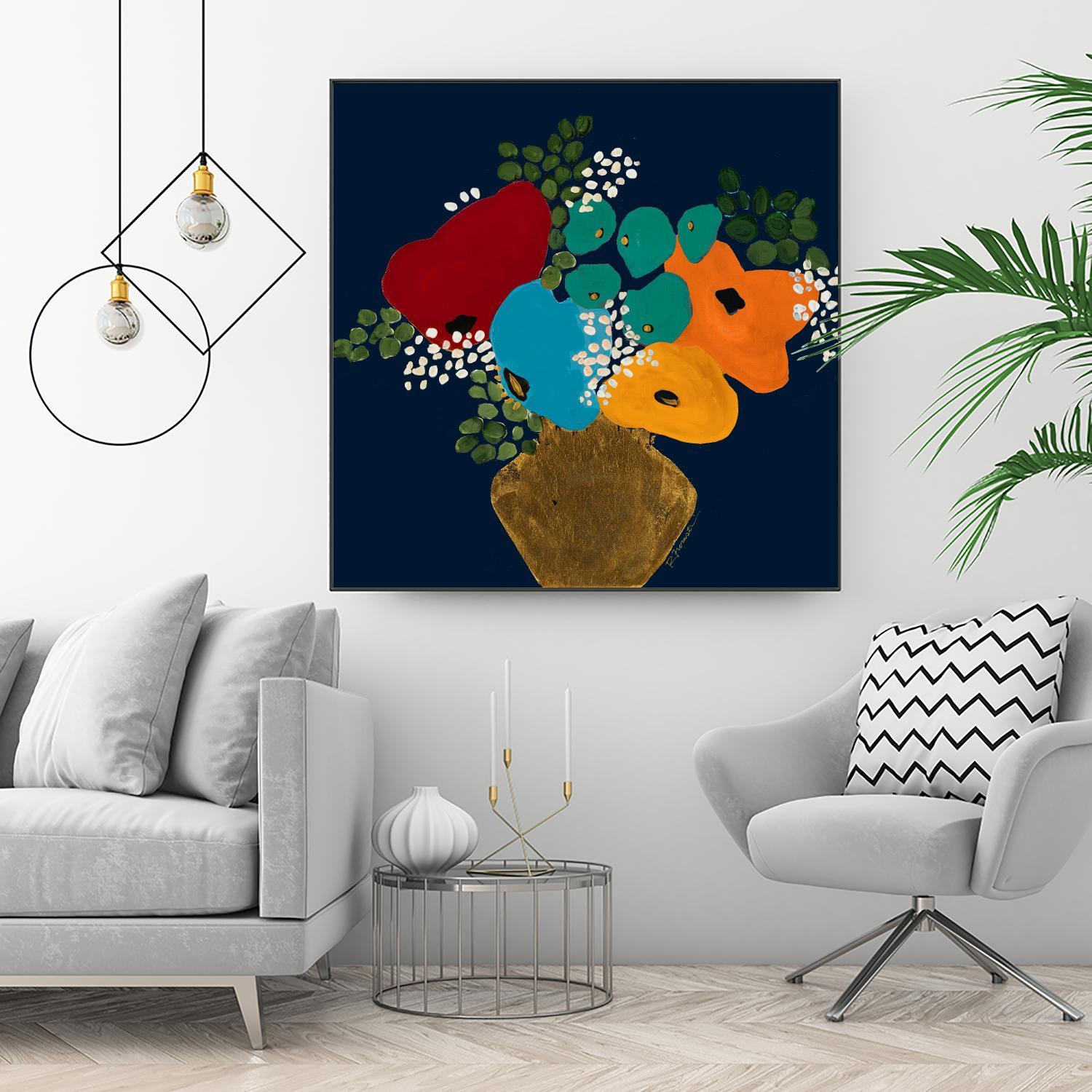 You Are On My Mind V1 by Ruth Fromstein on GIANT ART - blues botanical bouquet