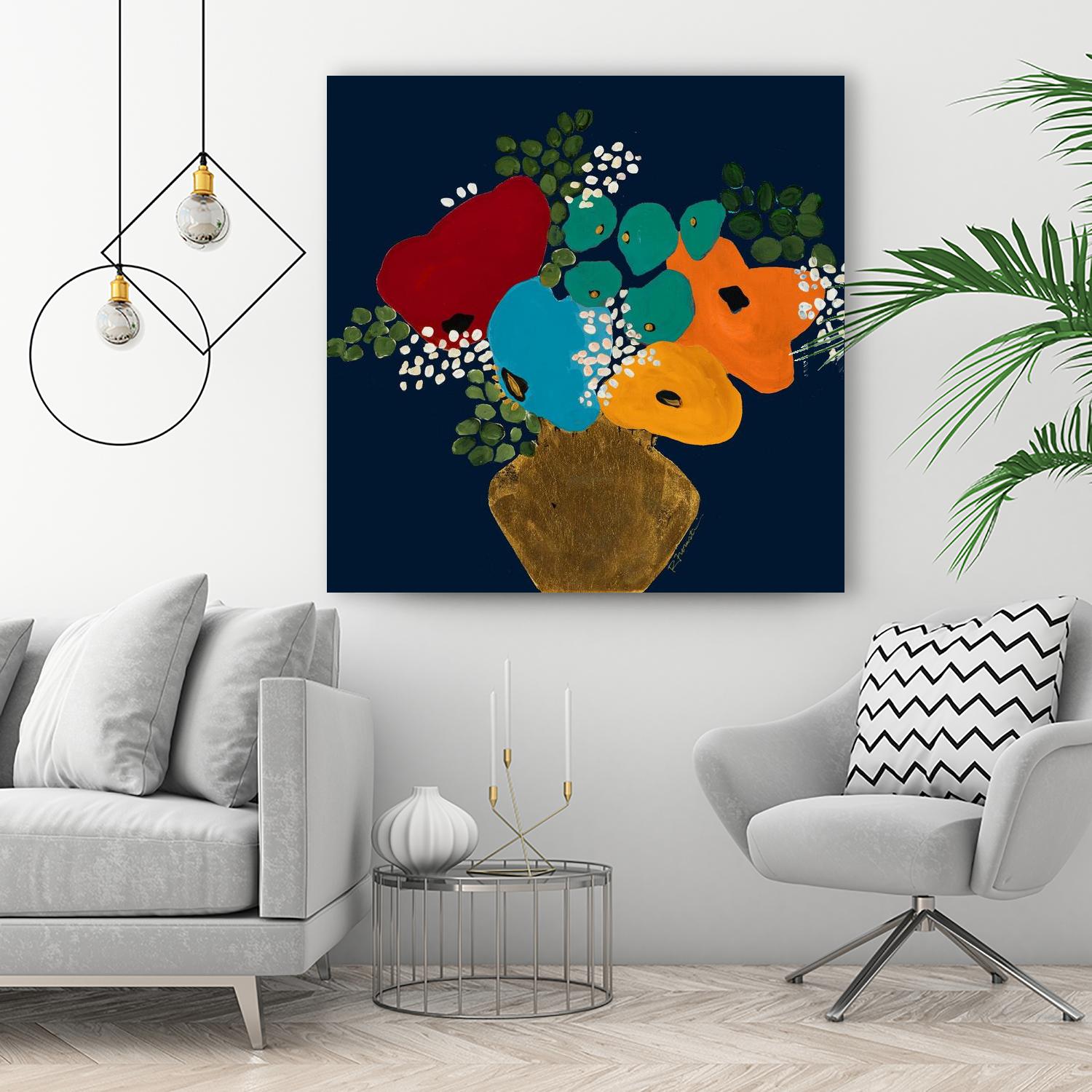 You Are On My Mind V1 by Ruth Fromstein on GIANT ART - blues botanical bouquet