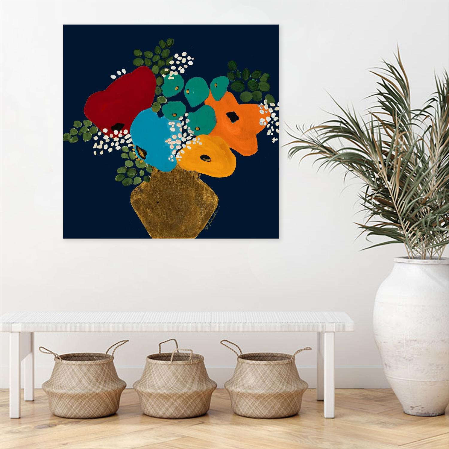 You Are On My Mind V1 by Ruth Fromstein on GIANT ART - blues botanical bouquet