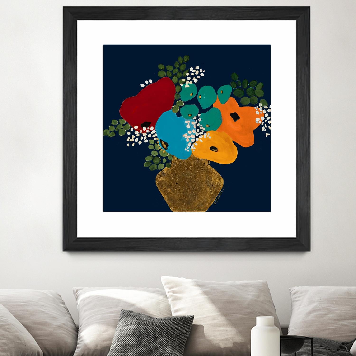 You Are On My Mind V1 by Ruth Fromstein on GIANT ART - blues botanical bouquet