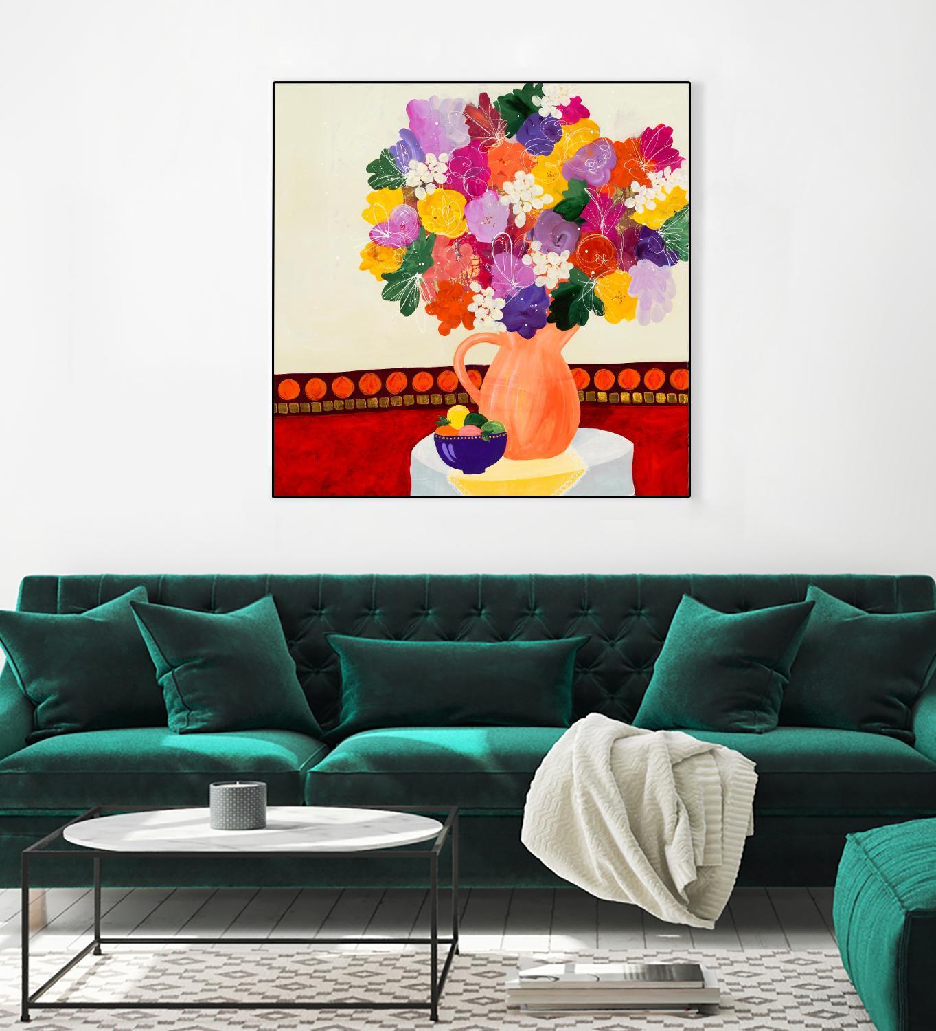 Taking In The Love by Ruth Fromstein on GIANT ART - oranges floral bouquet