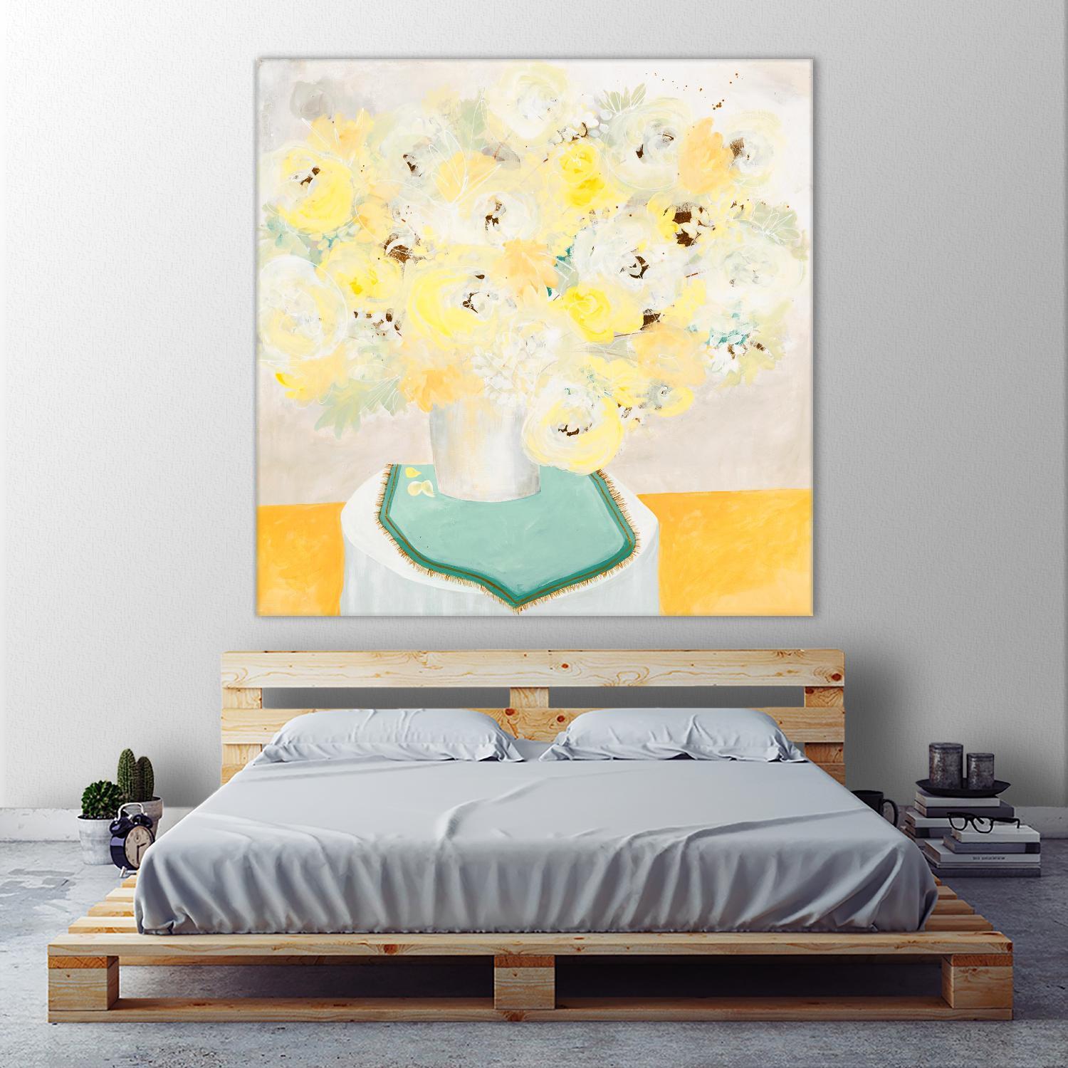 SOFT & GENTLE by RUTH FROMSTEIN on GIANT ART - yellow floral floral