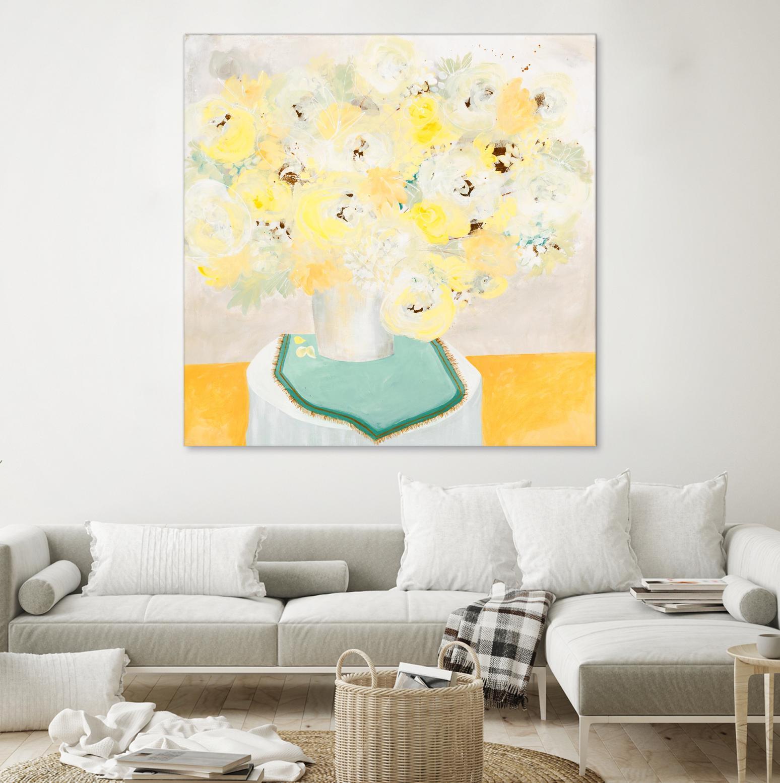 SOFT & GENTLE by RUTH FROMSTEIN on GIANT ART - yellow floral floral