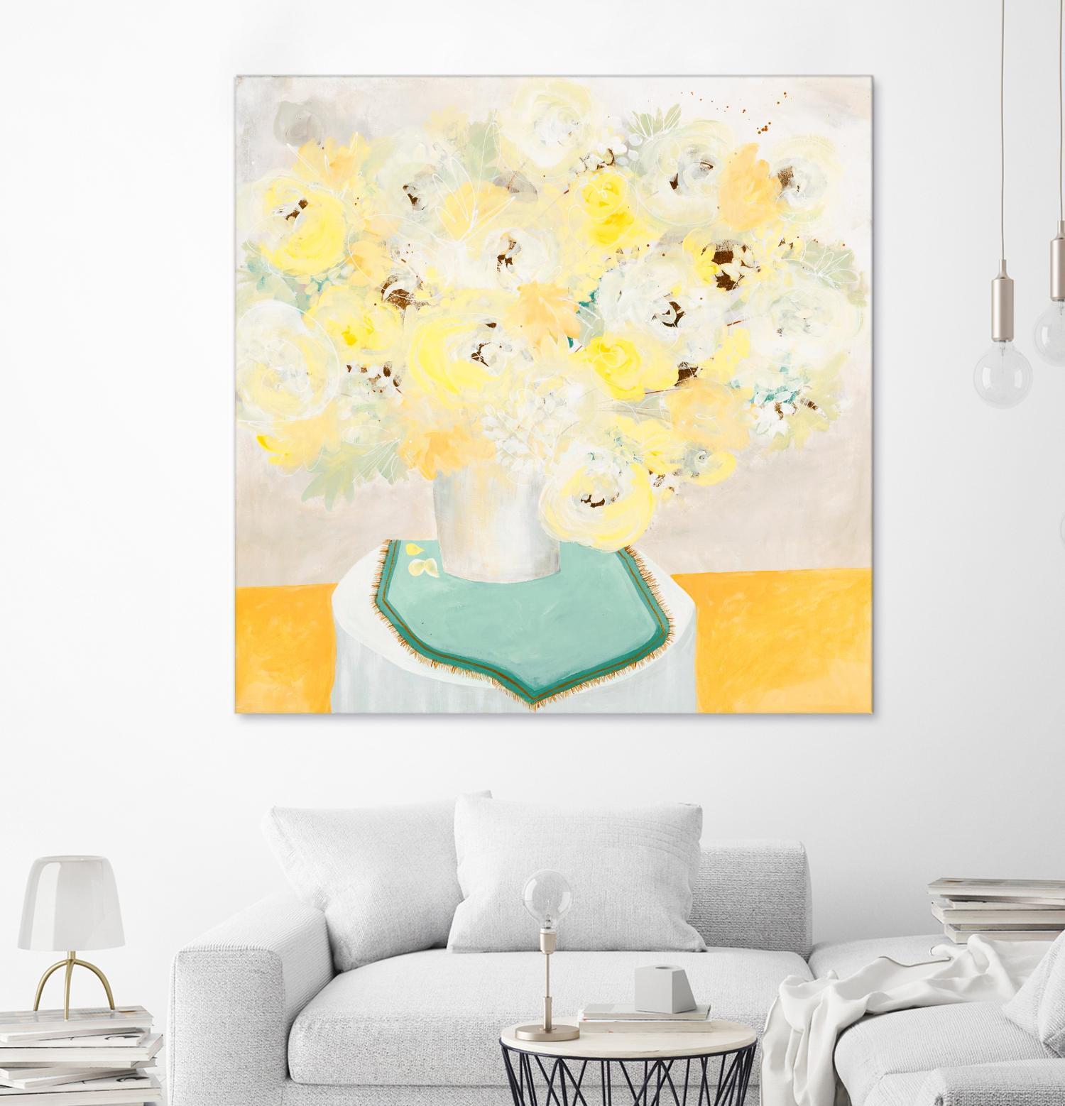 SOFT & GENTLE by RUTH FROMSTEIN on GIANT ART - yellow floral floral