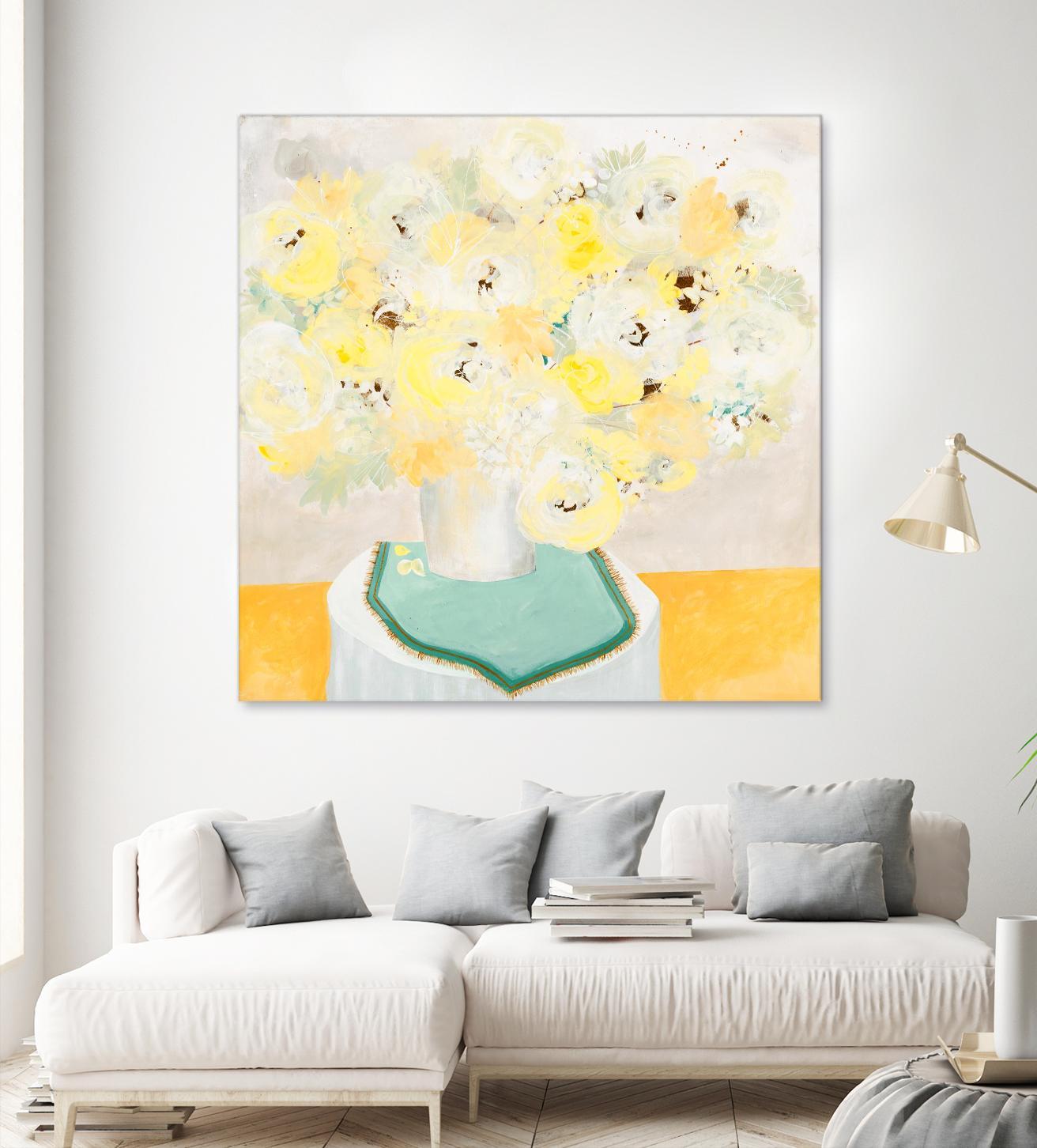 SOFT & GENTLE by RUTH FROMSTEIN on GIANT ART - yellow floral floral