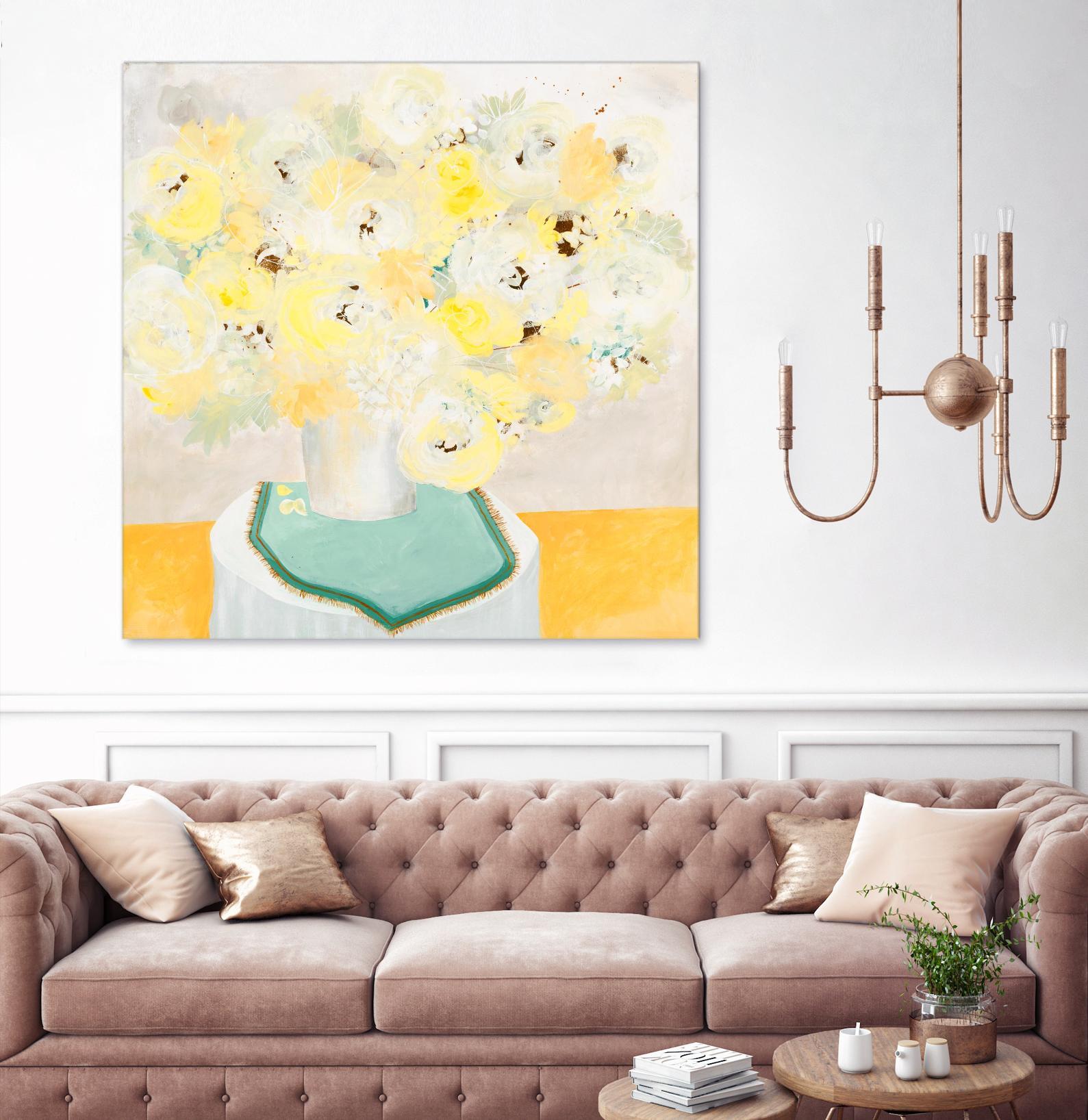 SOFT & GENTLE by RUTH FROMSTEIN on GIANT ART - yellow floral floral
