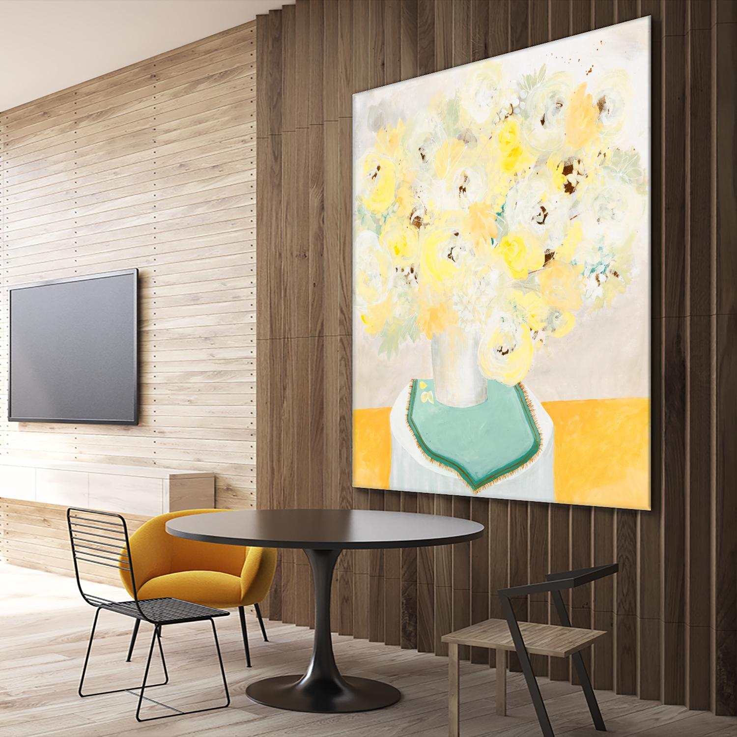 SOFT & GENTLE by RUTH FROMSTEIN on GIANT ART - yellow floral floral