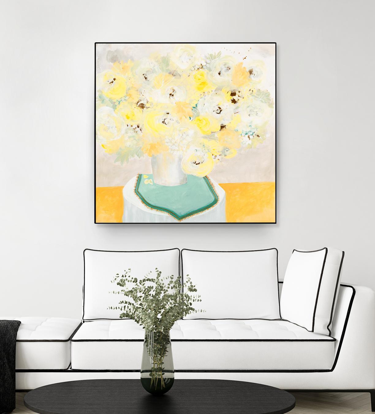 SOFT & GENTLE by RUTH FROMSTEIN on GIANT ART - yellow floral floral