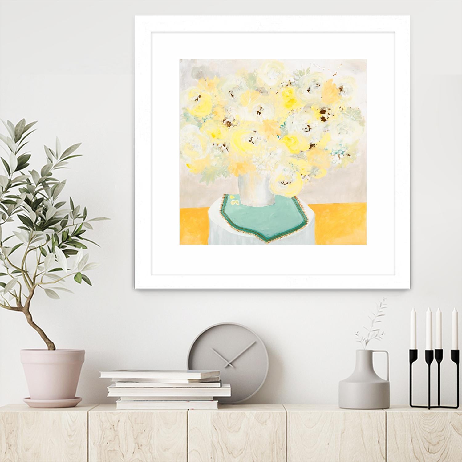 SOFT & GENTLE by RUTH FROMSTEIN on GIANT ART - yellow floral floral