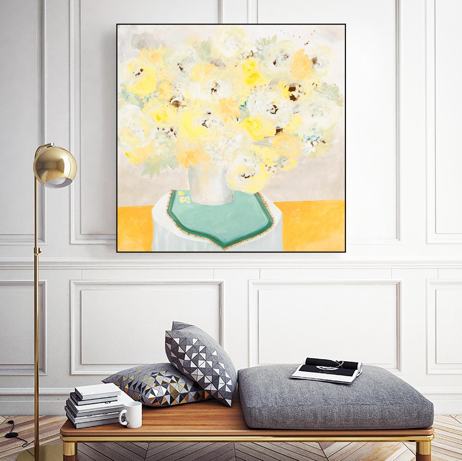 SOFT & GENTLE by RUTH FROMSTEIN on GIANT ART - yellow floral floral