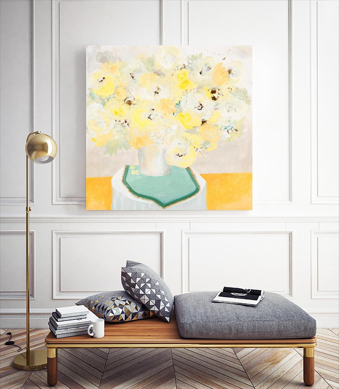 SOFT & GENTLE by RUTH FROMSTEIN on GIANT ART - yellow floral floral