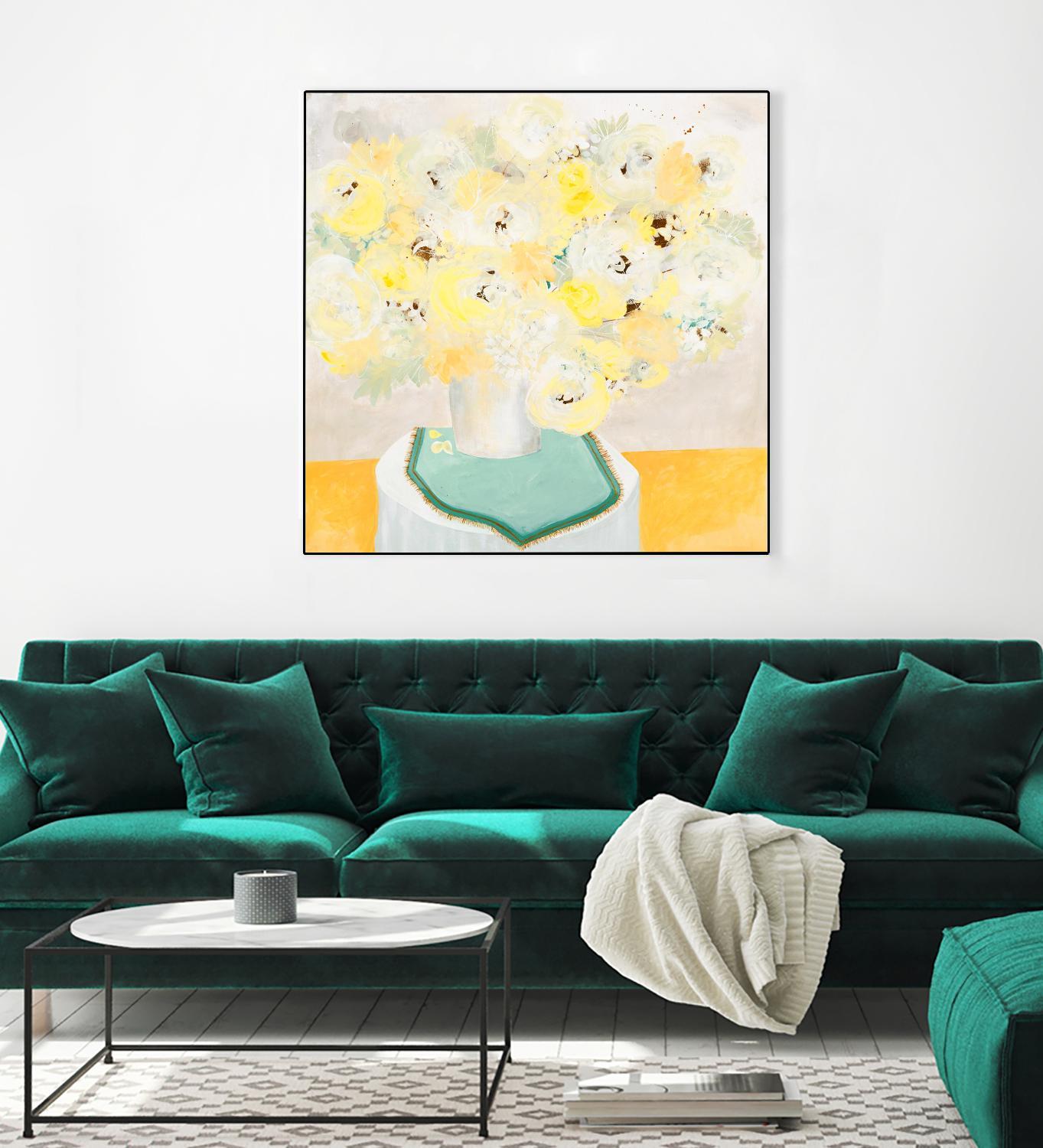 SOFT & GENTLE by RUTH FROMSTEIN on GIANT ART - yellow floral floral