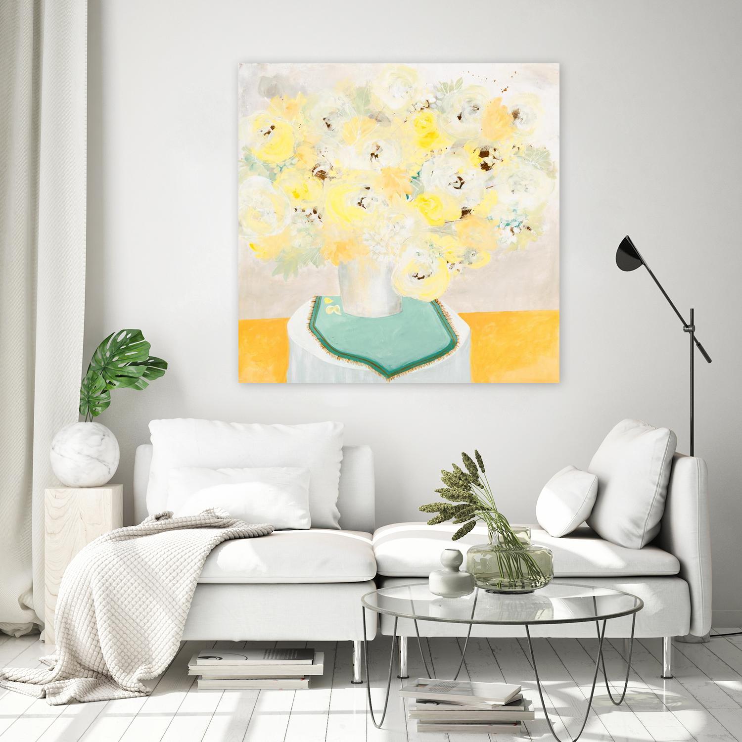 SOFT & GENTLE by RUTH FROMSTEIN on GIANT ART - yellow floral floral