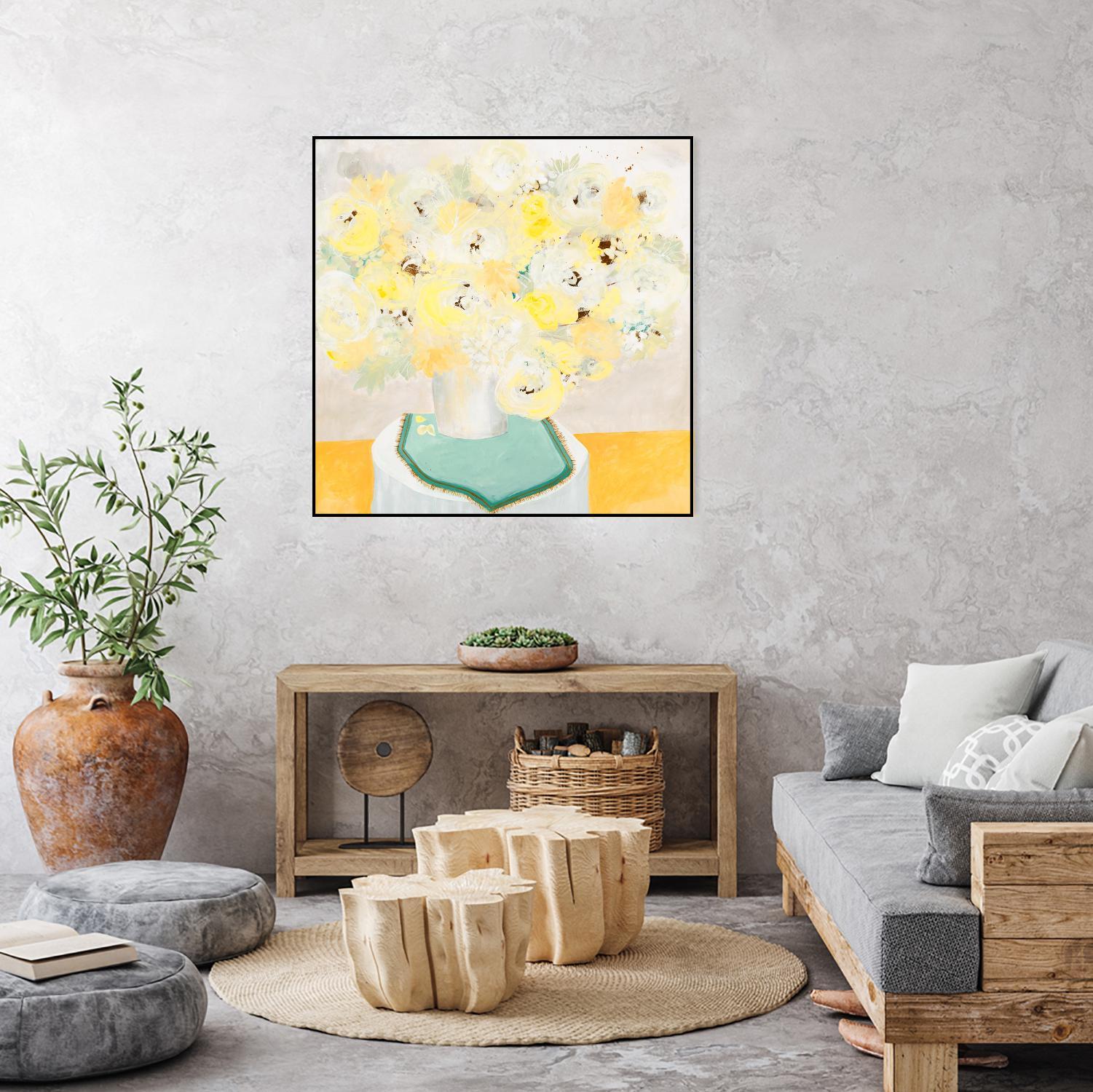 SOFT & GENTLE by RUTH FROMSTEIN on GIANT ART - yellow floral floral