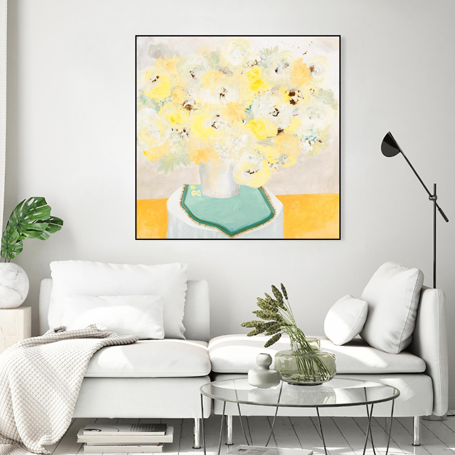 SOFT & GENTLE by RUTH FROMSTEIN on GIANT ART - yellow floral floral