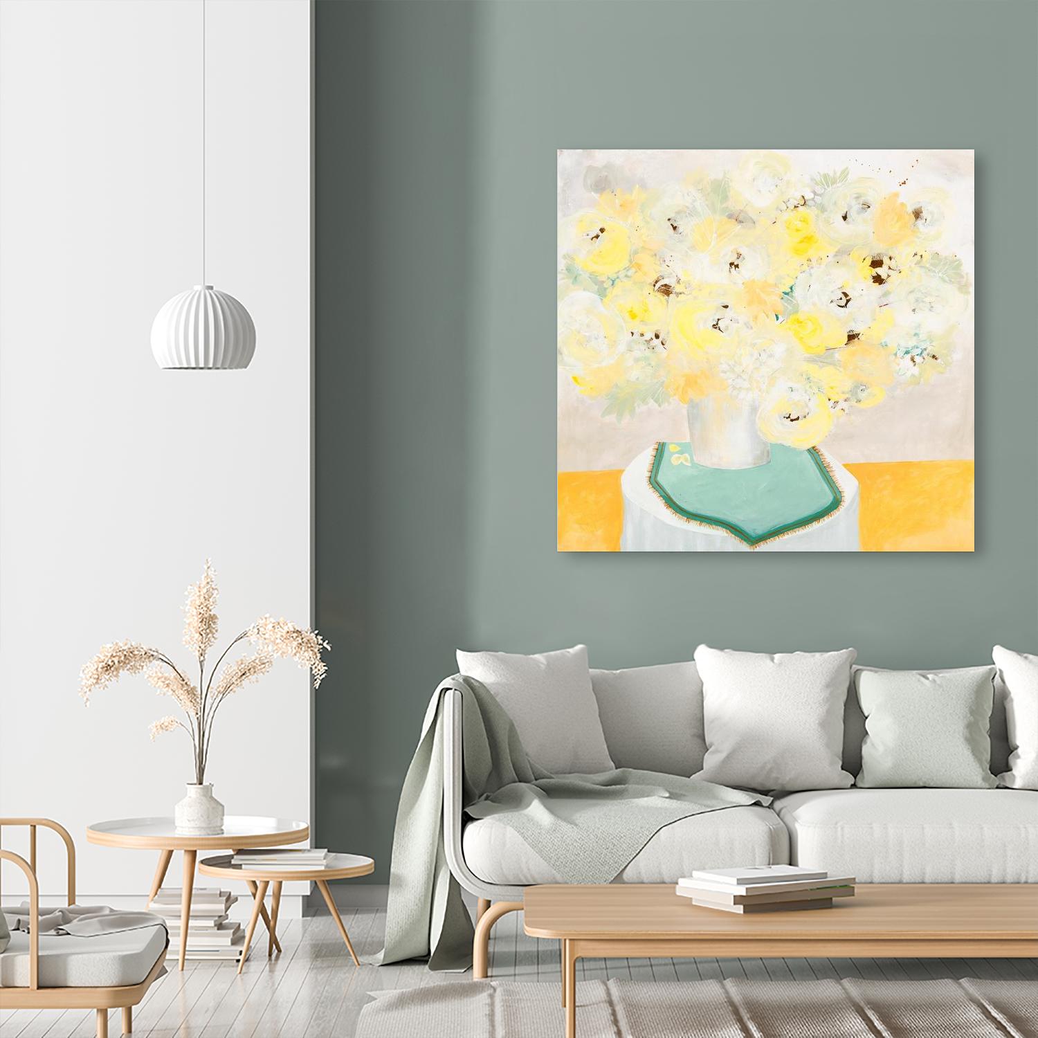 SOFT & GENTLE by RUTH FROMSTEIN on GIANT ART - yellow floral floral