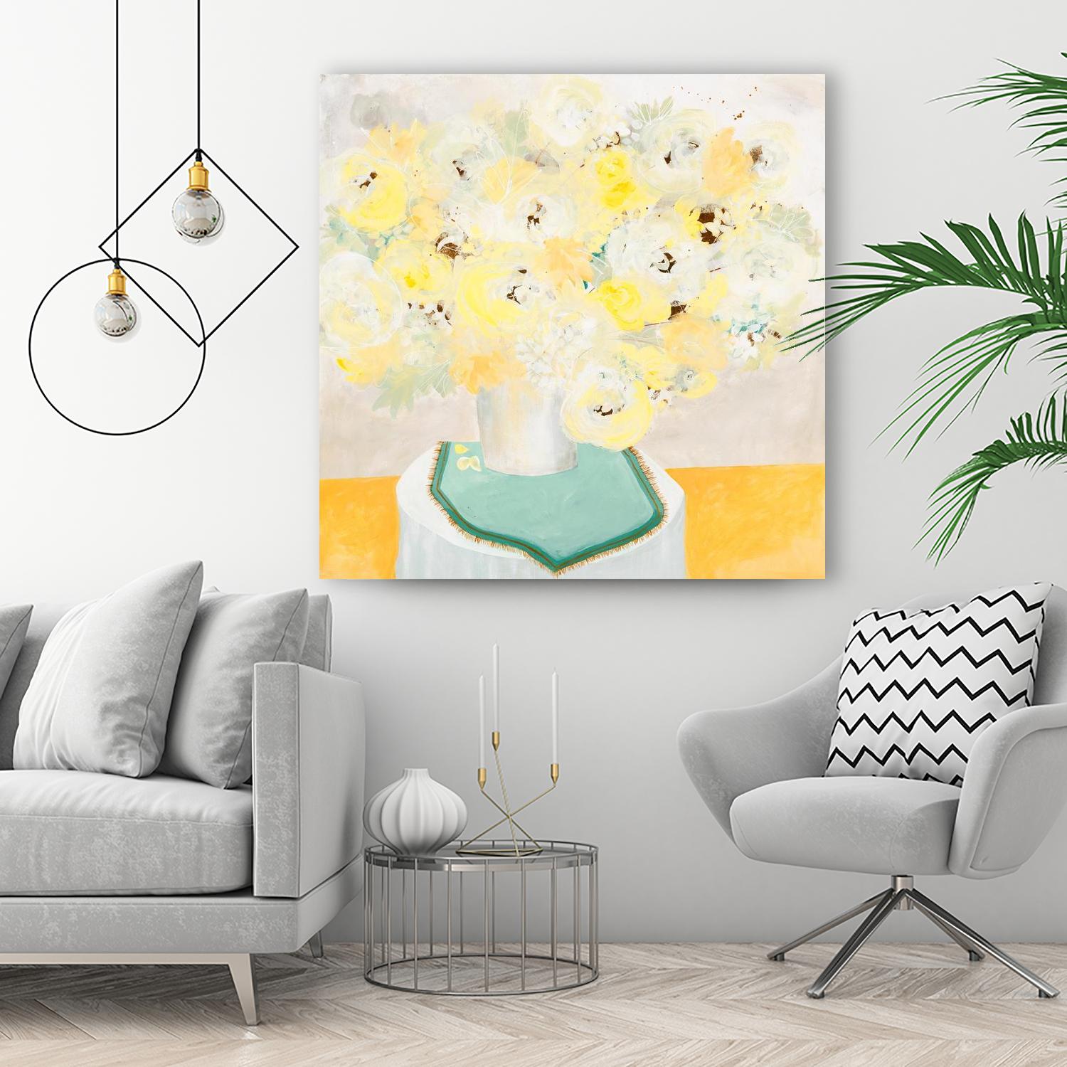 SOFT & GENTLE by RUTH FROMSTEIN on GIANT ART - yellow floral floral