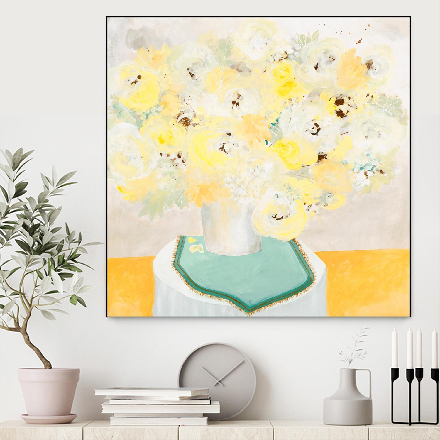 SOFT & GENTLE by RUTH FROMSTEIN on GIANT ART - yellow floral floral