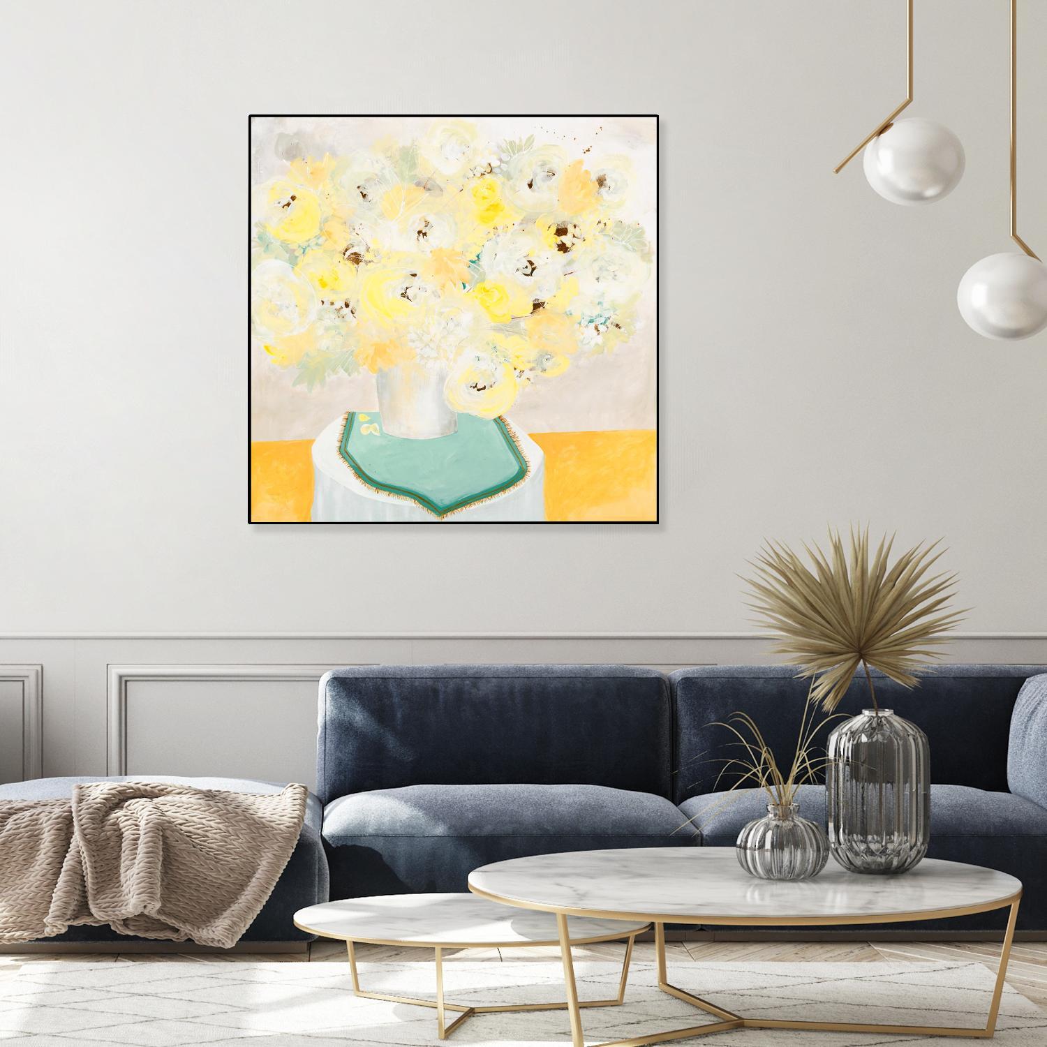 SOFT & GENTLE by RUTH FROMSTEIN on GIANT ART - yellow floral floral