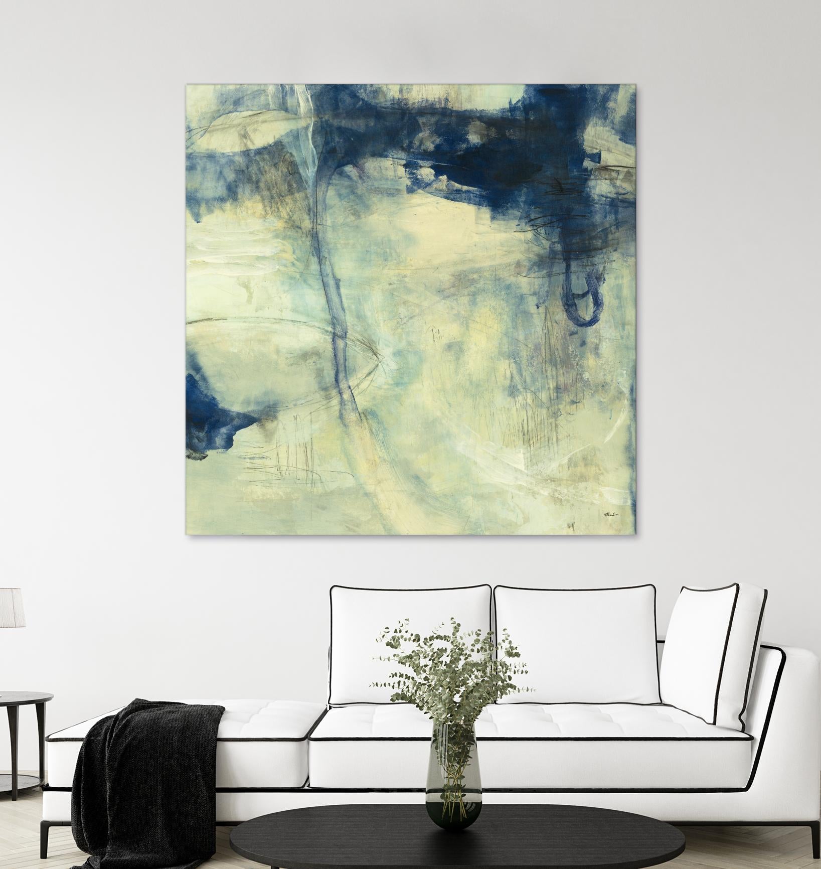 Blue Daze I by Randy Hibberd on GIANT ART - beige abstract