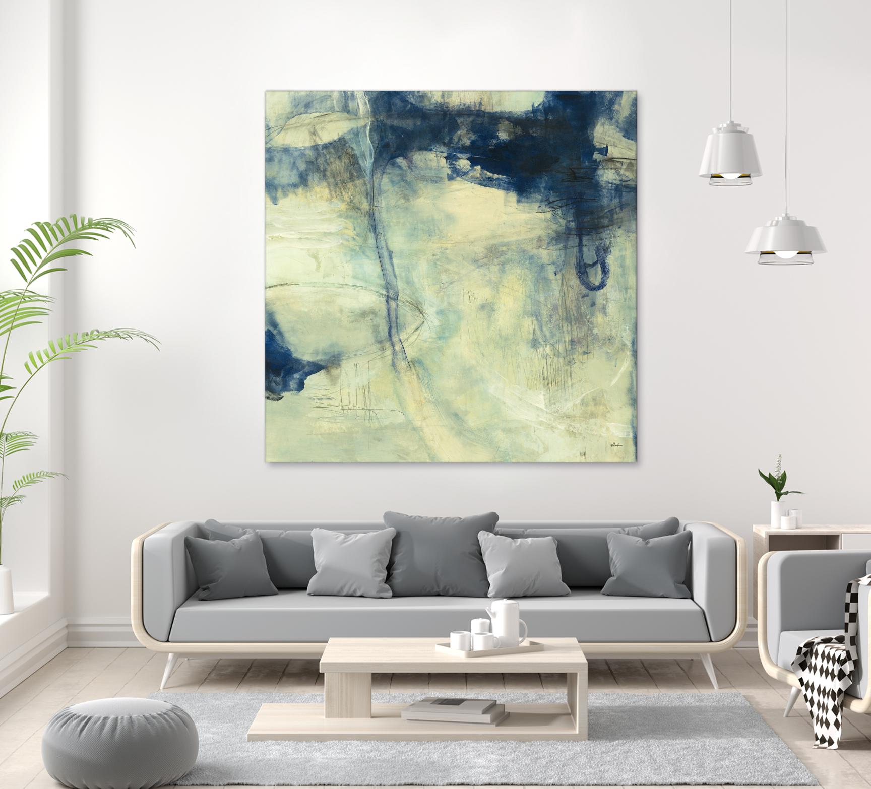 Blue Daze I by Randy Hibberd on GIANT ART - beige abstract