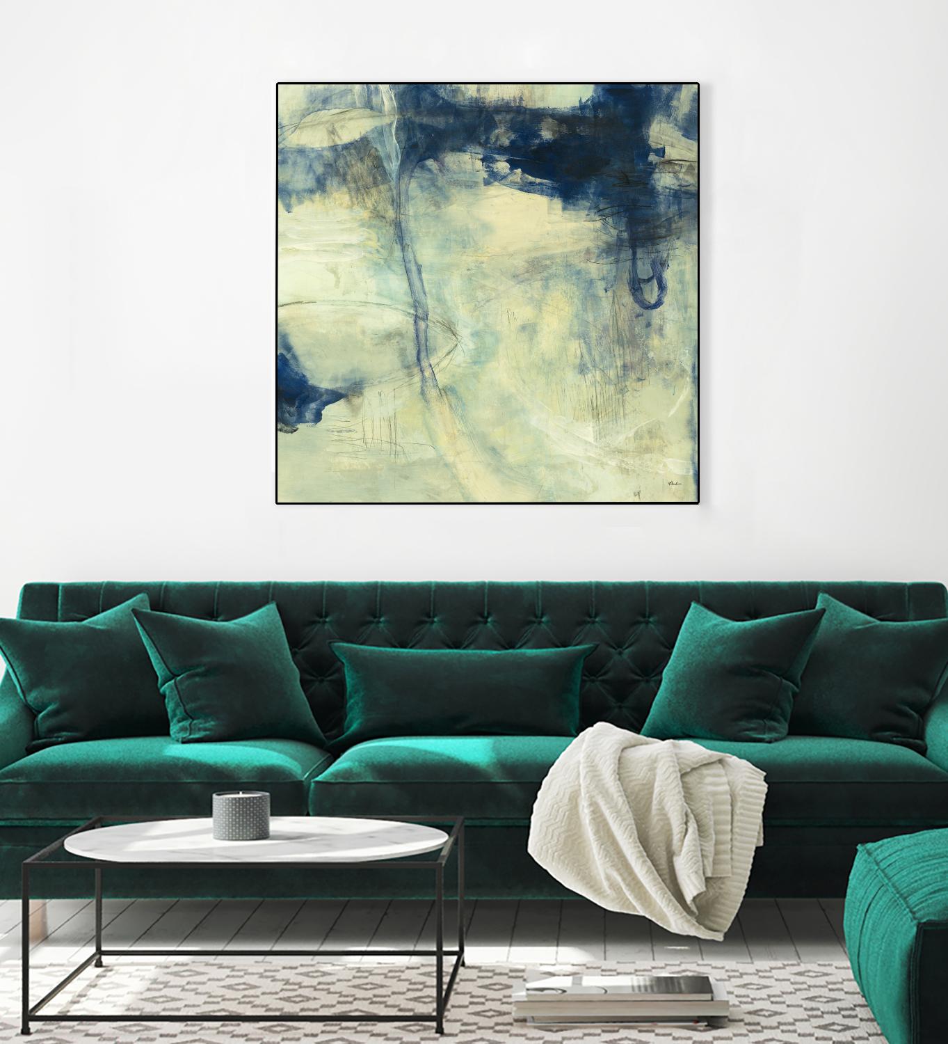 Blue Daze I by Randy Hibberd on GIANT ART - beige abstract